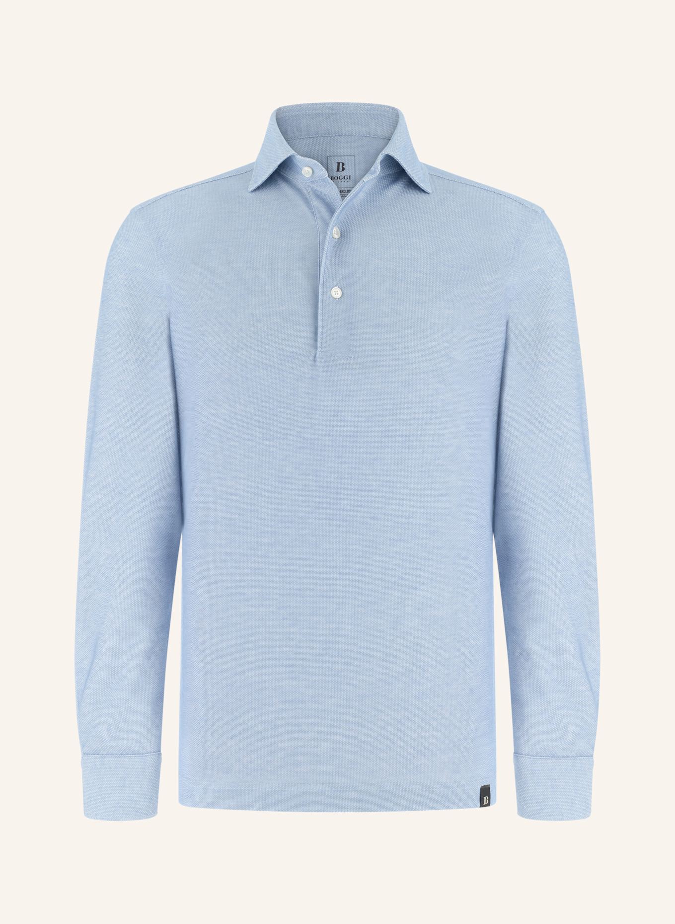 BOGGI MILANO Jersey-Poloshirt: HELLBLAU