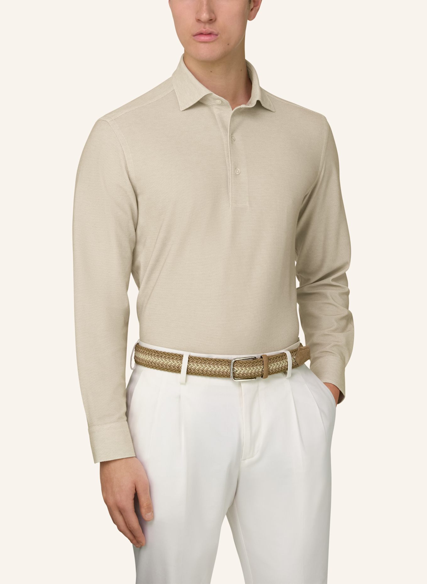 BOGGI MILANO Jersey-Poloshirt: BRAUN