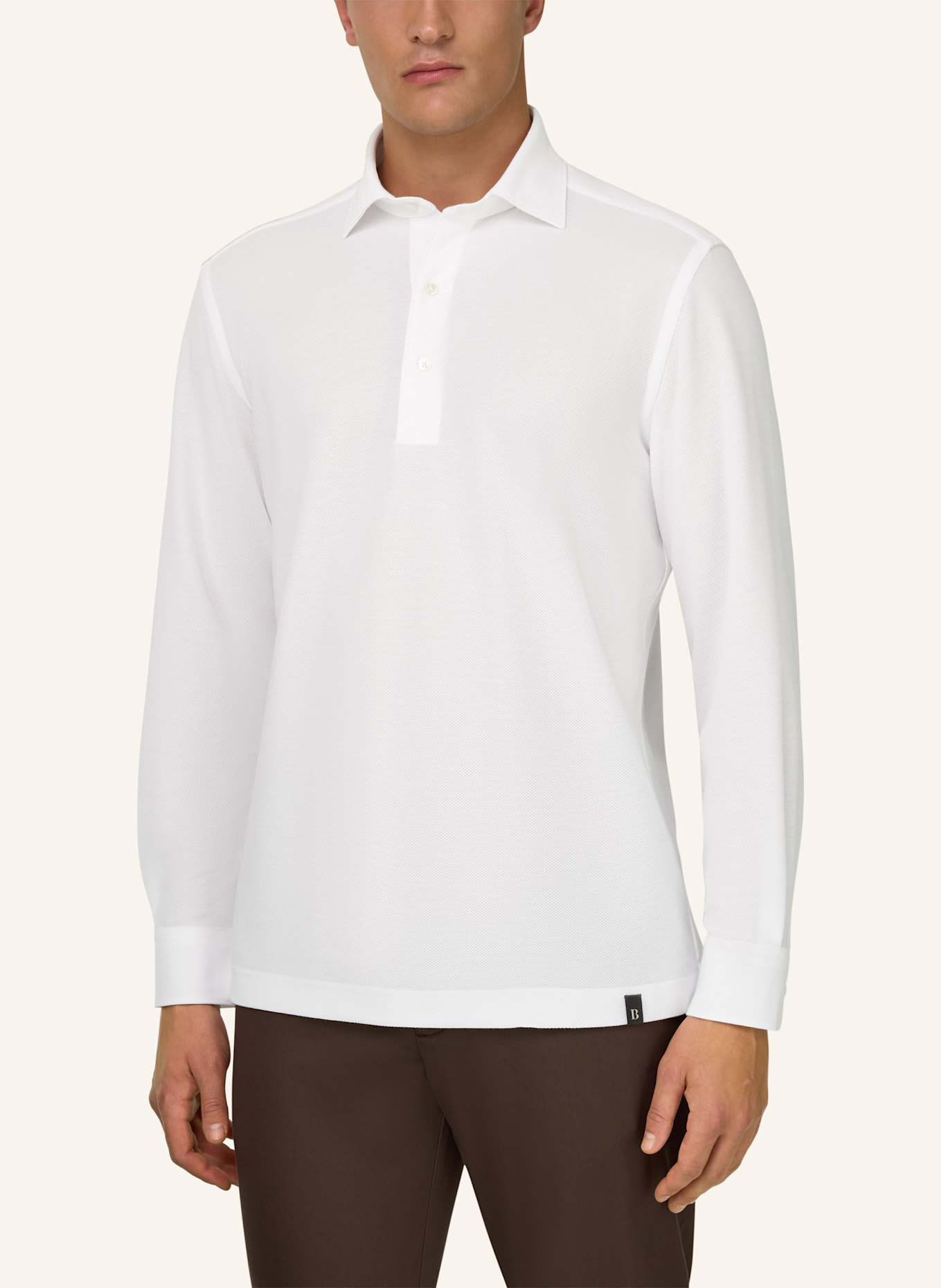BOGGI MILANO Jersey-Poloshirt: WEISS