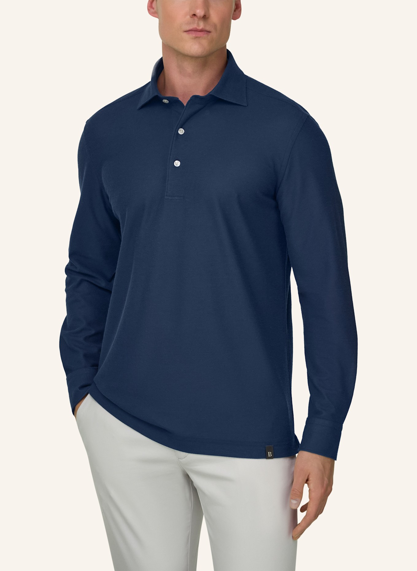 BOGGI MILANO Jersey-Poloshirt: BLAU