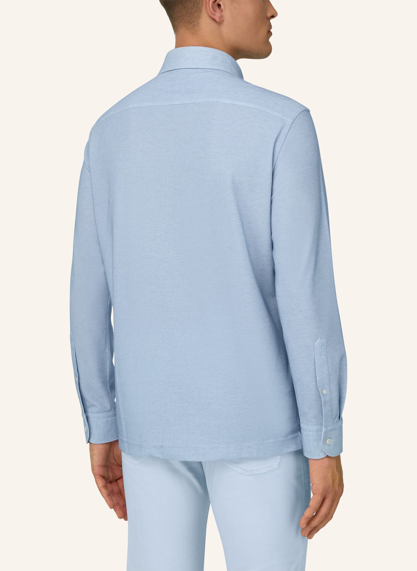 BOGGI MILANO Jersey-Poloshirt: HELLBLAU