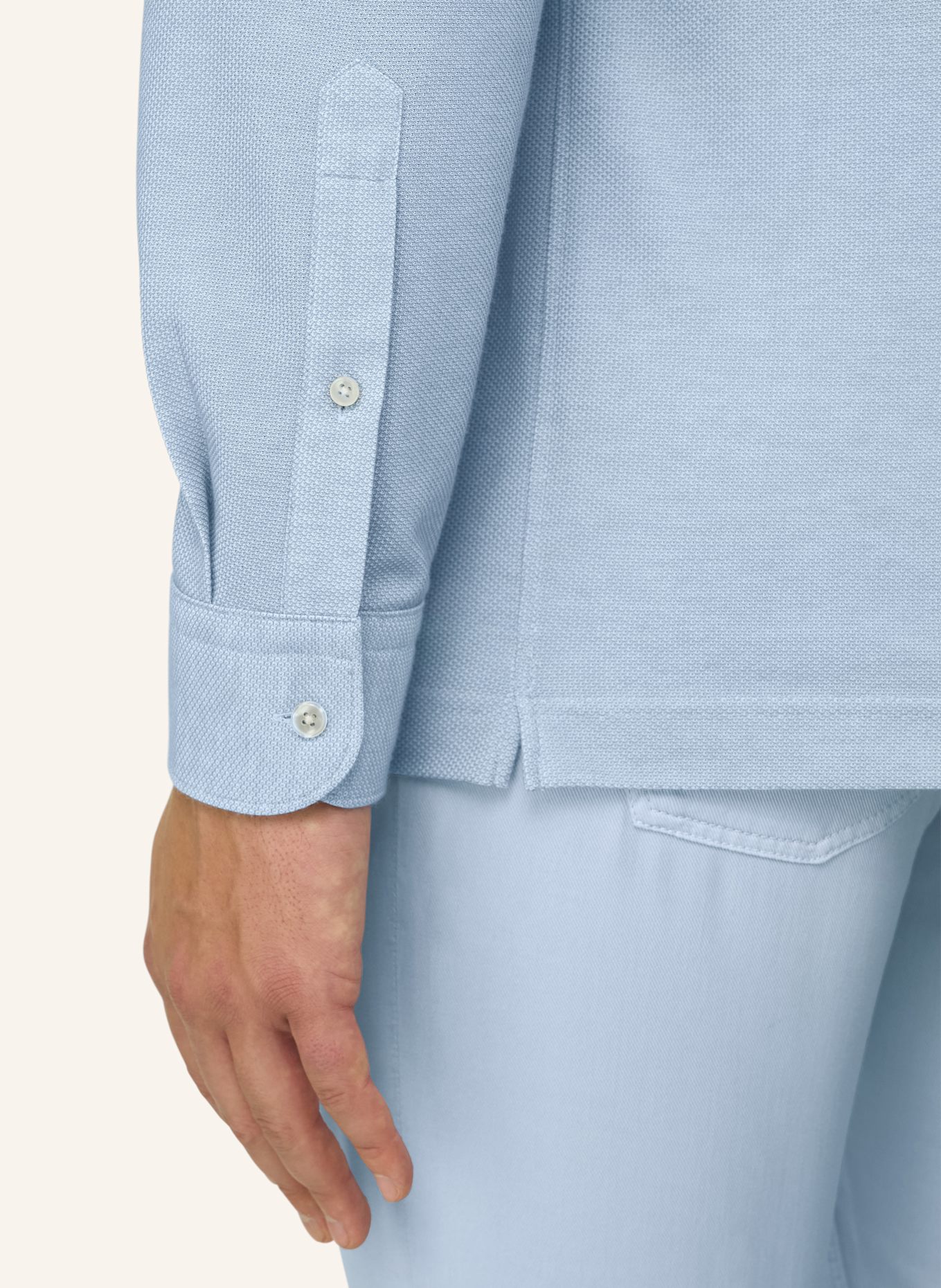 BOGGI MILANO Jersey-Poloshirt: HELLBLAU