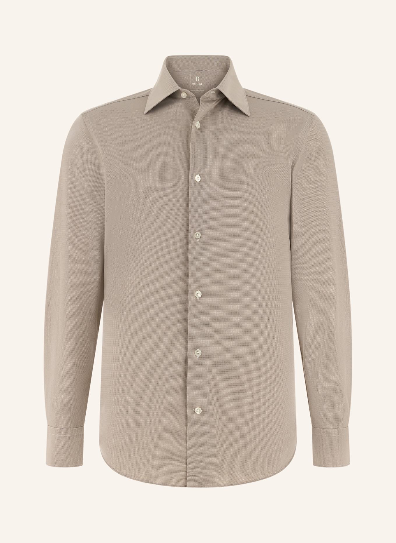 BOGGI MILANO Jerseyhemd: BRAUN