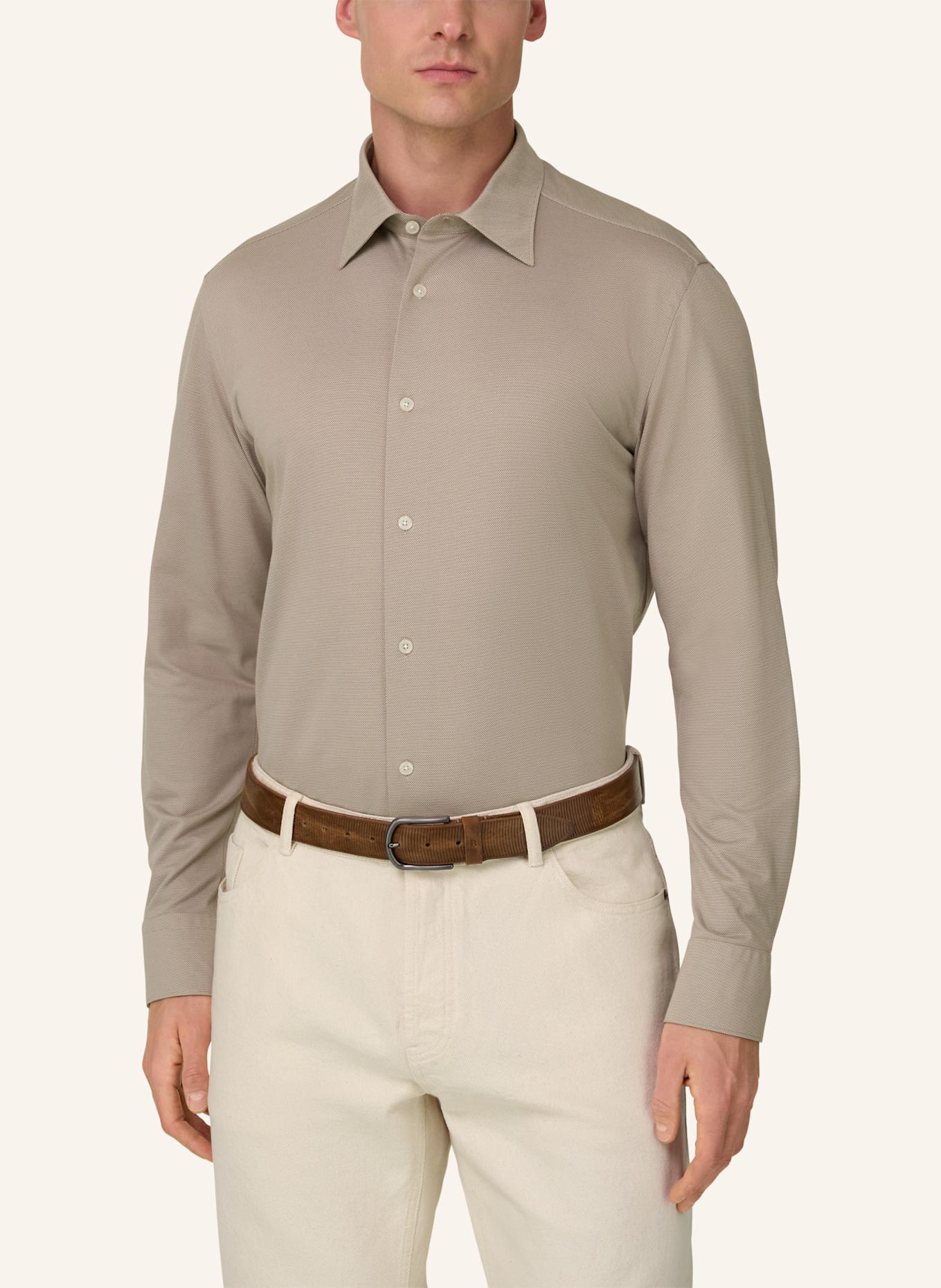 BOGGI MILANO Jerseyhemd: BRAUN