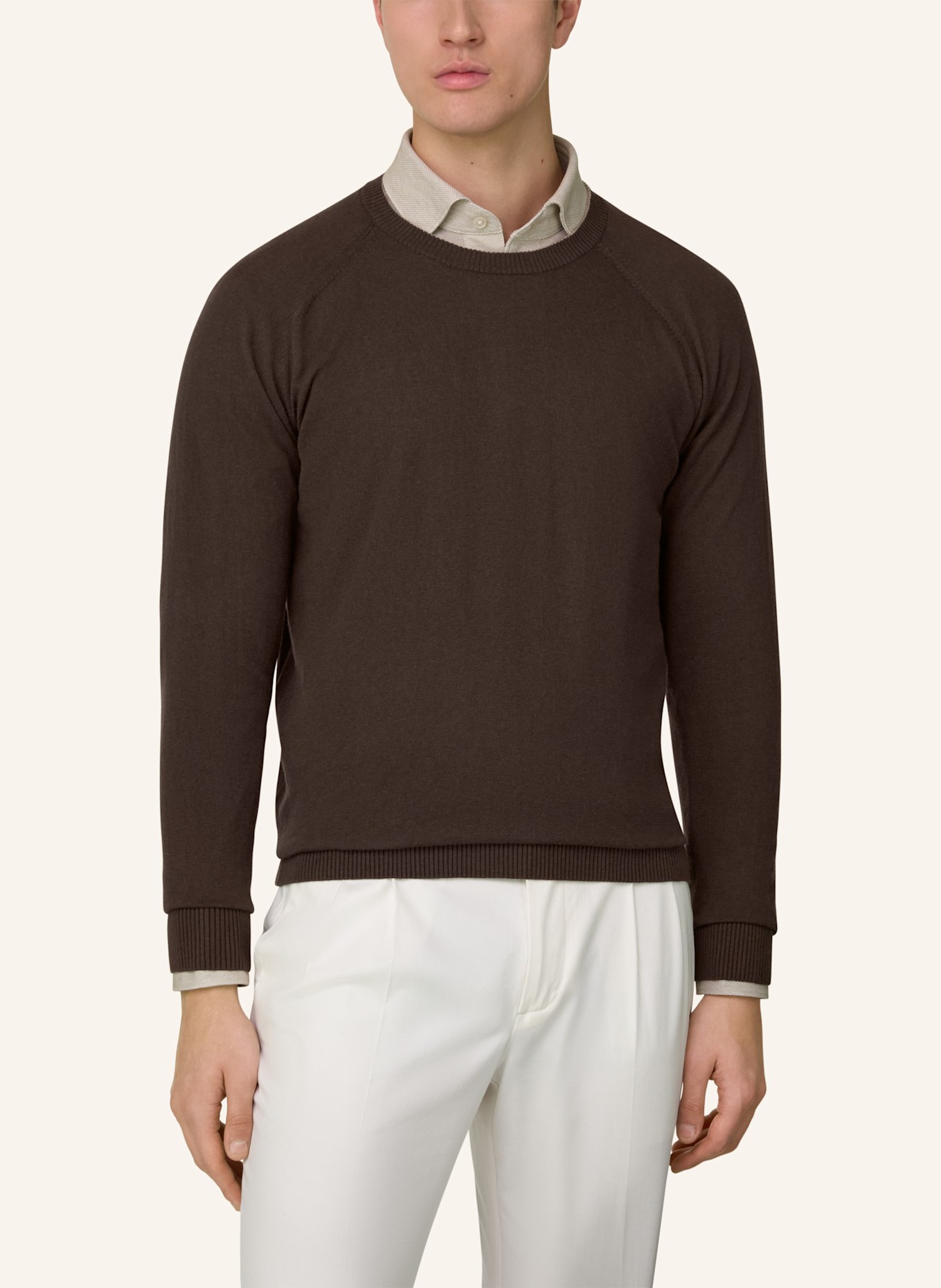 BOGGI MILANO Pullover: DUNKELBRAUN