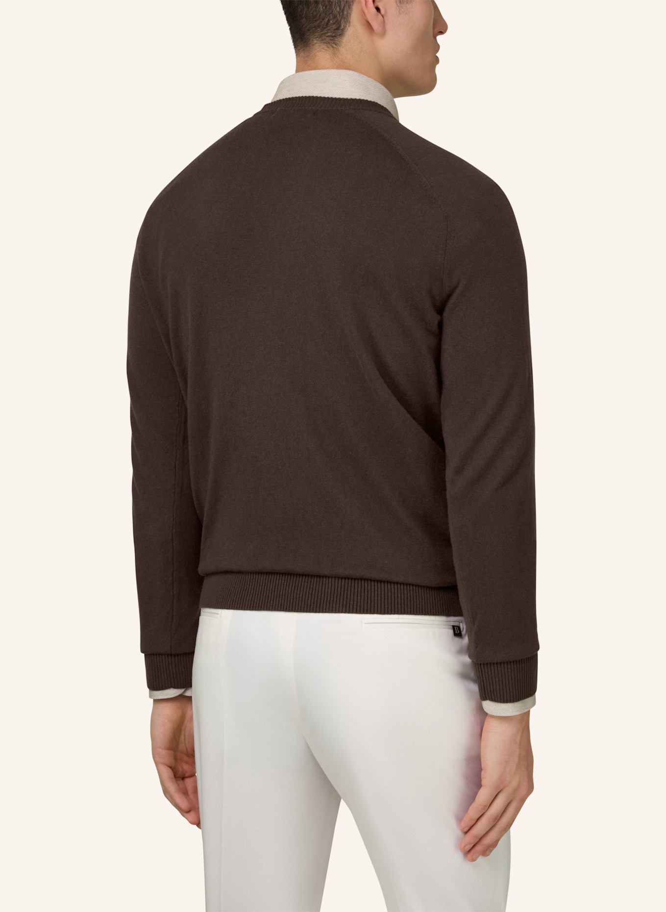 BOGGI MILANO Pullover: DUNKELBRAUN