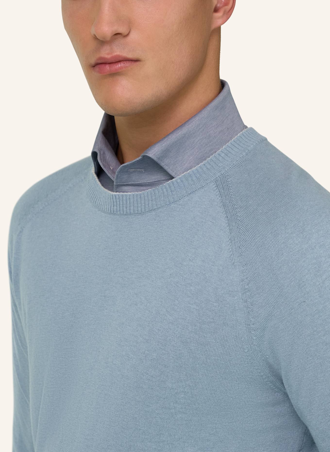 BOGGI MILANO Pullover: HELLBLAU