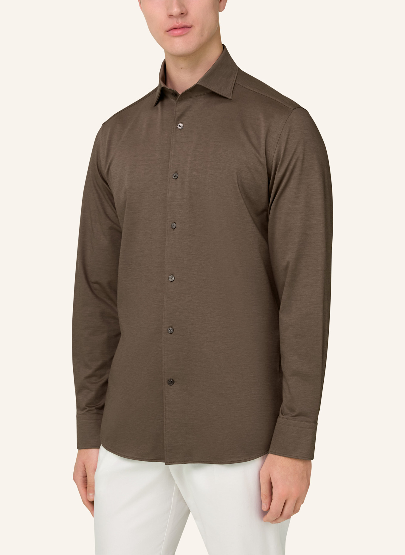 BOGGI MILANO Jerseyhemd: BRAUN