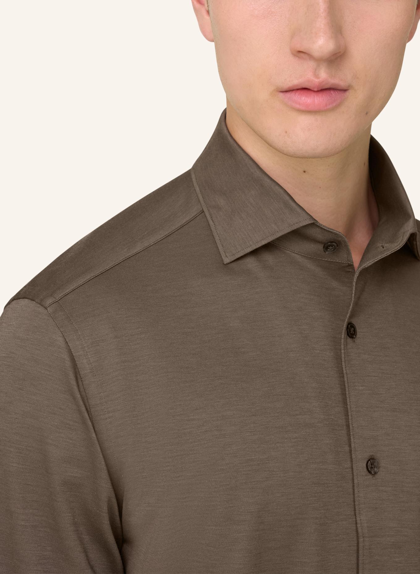 BOGGI MILANO Jerseyhemd: BRAUN