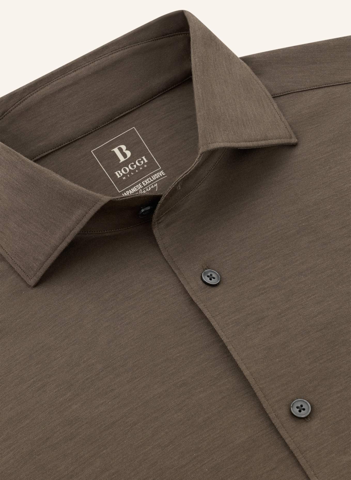 BOGGI MILANO Jerseyhemd: BRAUN