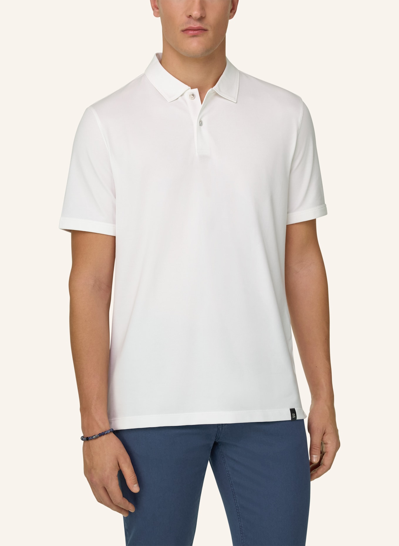 BOGGI MILANO Piqué-Poloshirt: WEISS