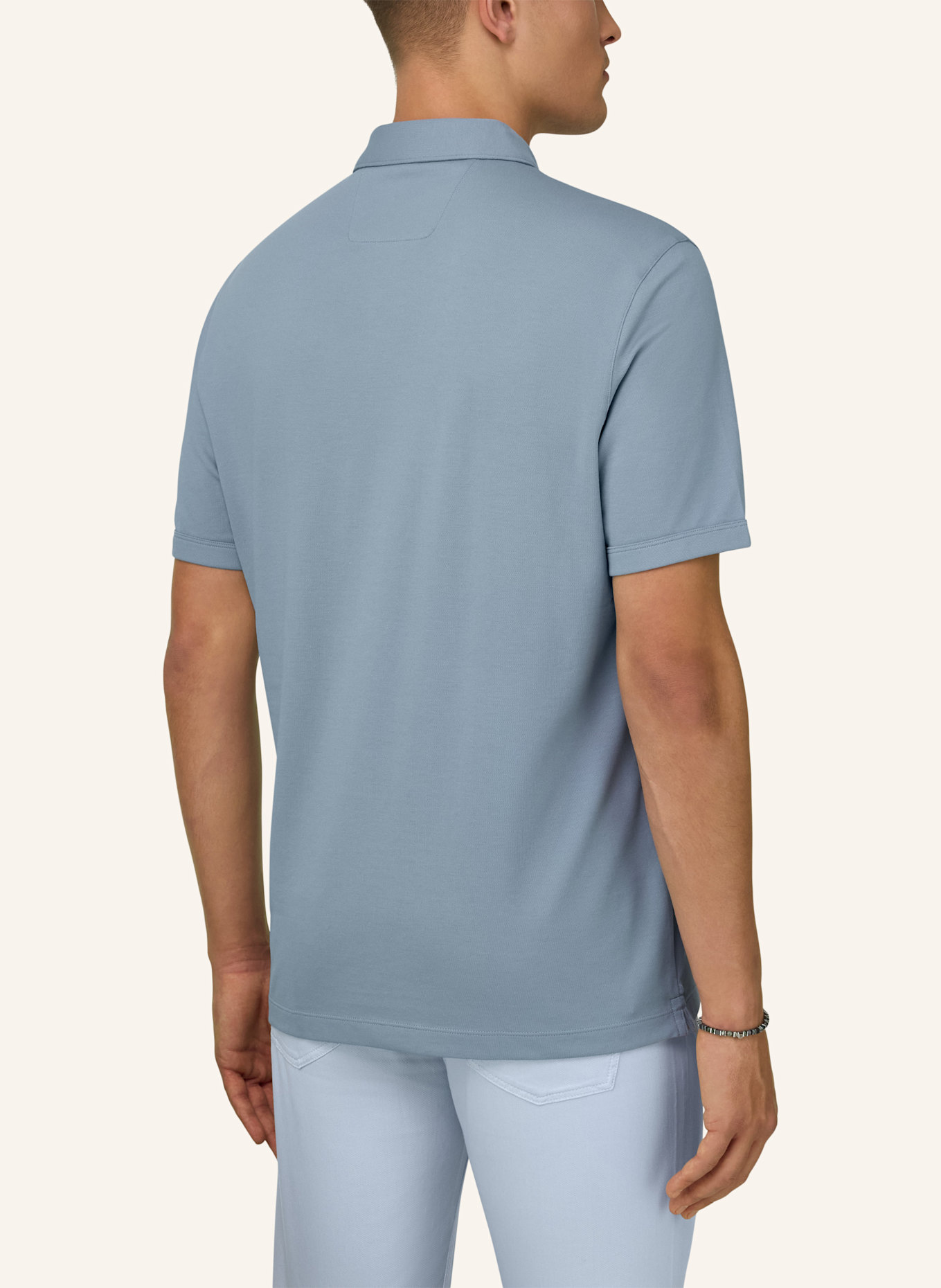 BOGGI MILANO Piqué-Poloshirt: HELLBLAU