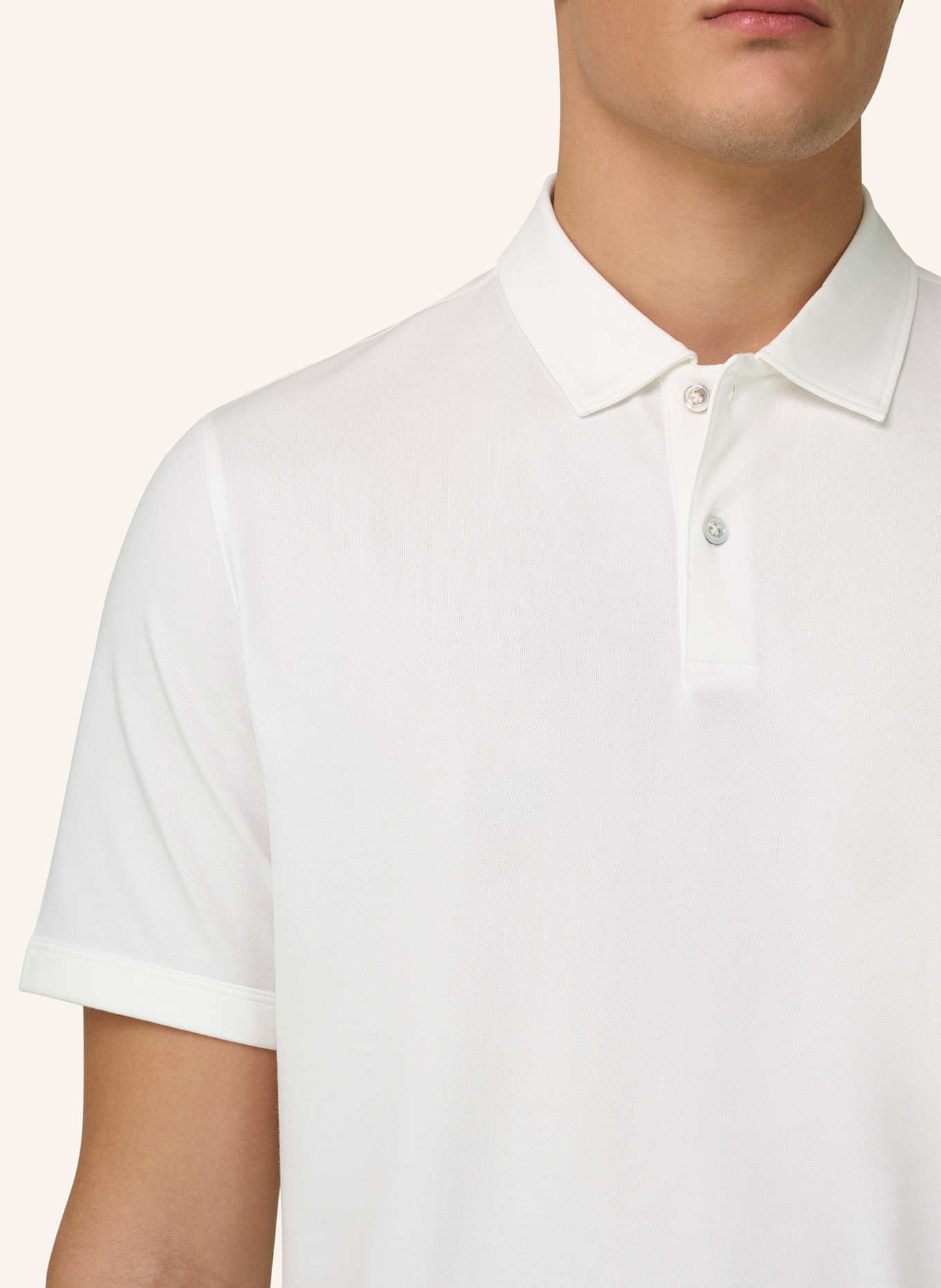 BOGGI MILANO Piqué-Poloshirt: WEISS