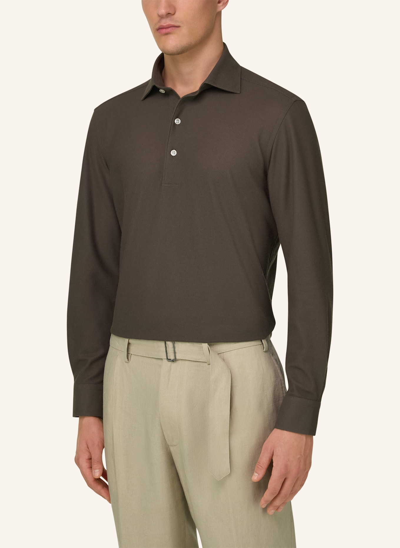 BOGGI MILANO Jersey-Poloshirt: BRAUN