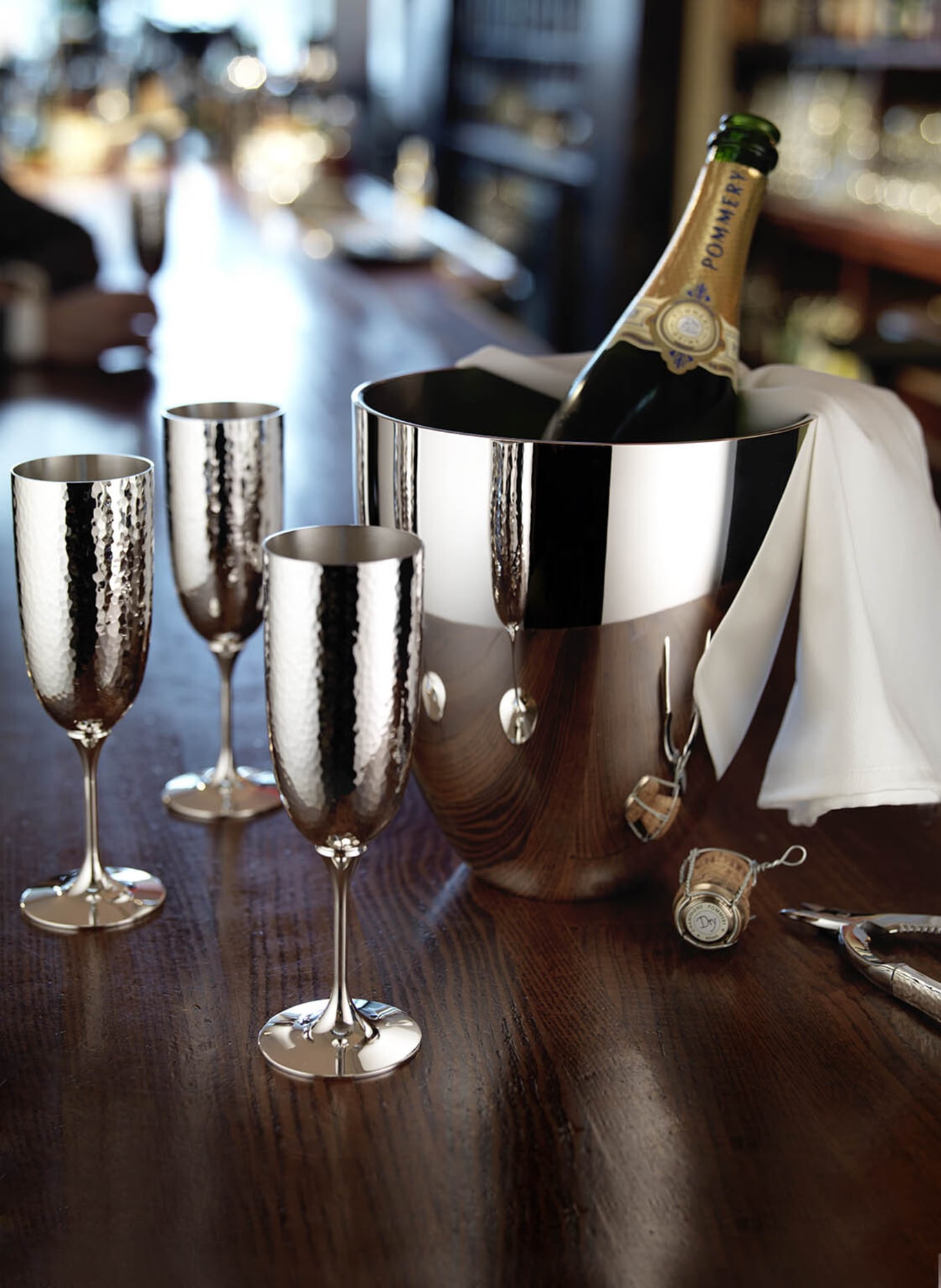 ROBBE & BERKING Champagner-Geschenkset MARTELÉ (90g versilbert): SILBER