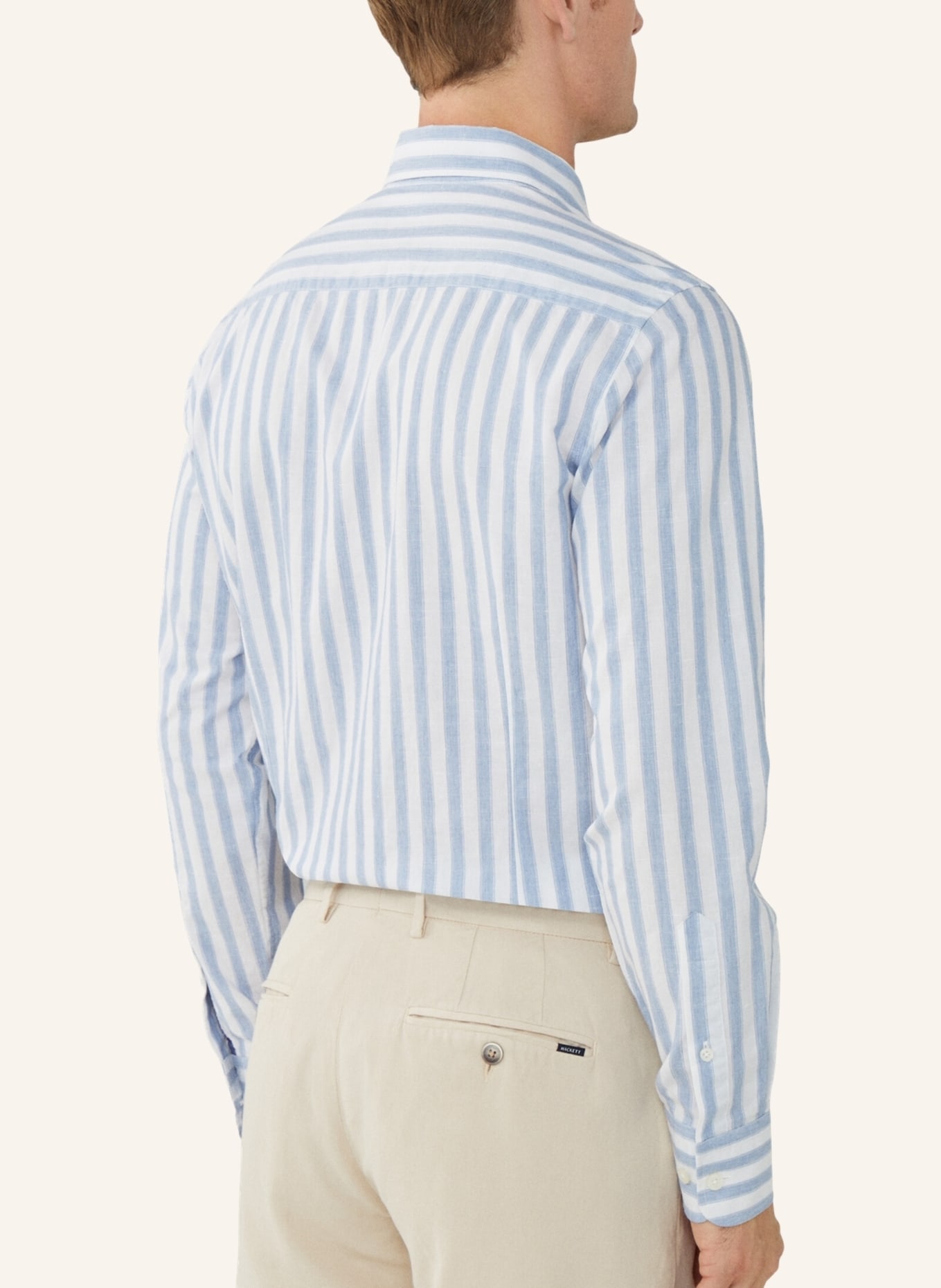 HACKETT LONDON Hemd MEL Slim Fit mit Leinen, Farbe: BLAU/ WEISS (Bild 2)