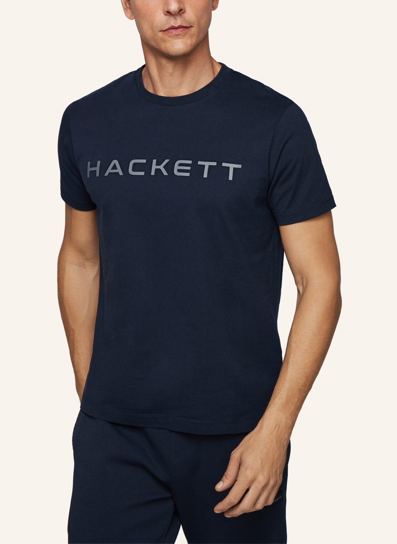 HACKETT LONDON T-Shirt ESSENTIAL TEE, Farbe: GRAU/ DUNKELBLAU (Bild 3)