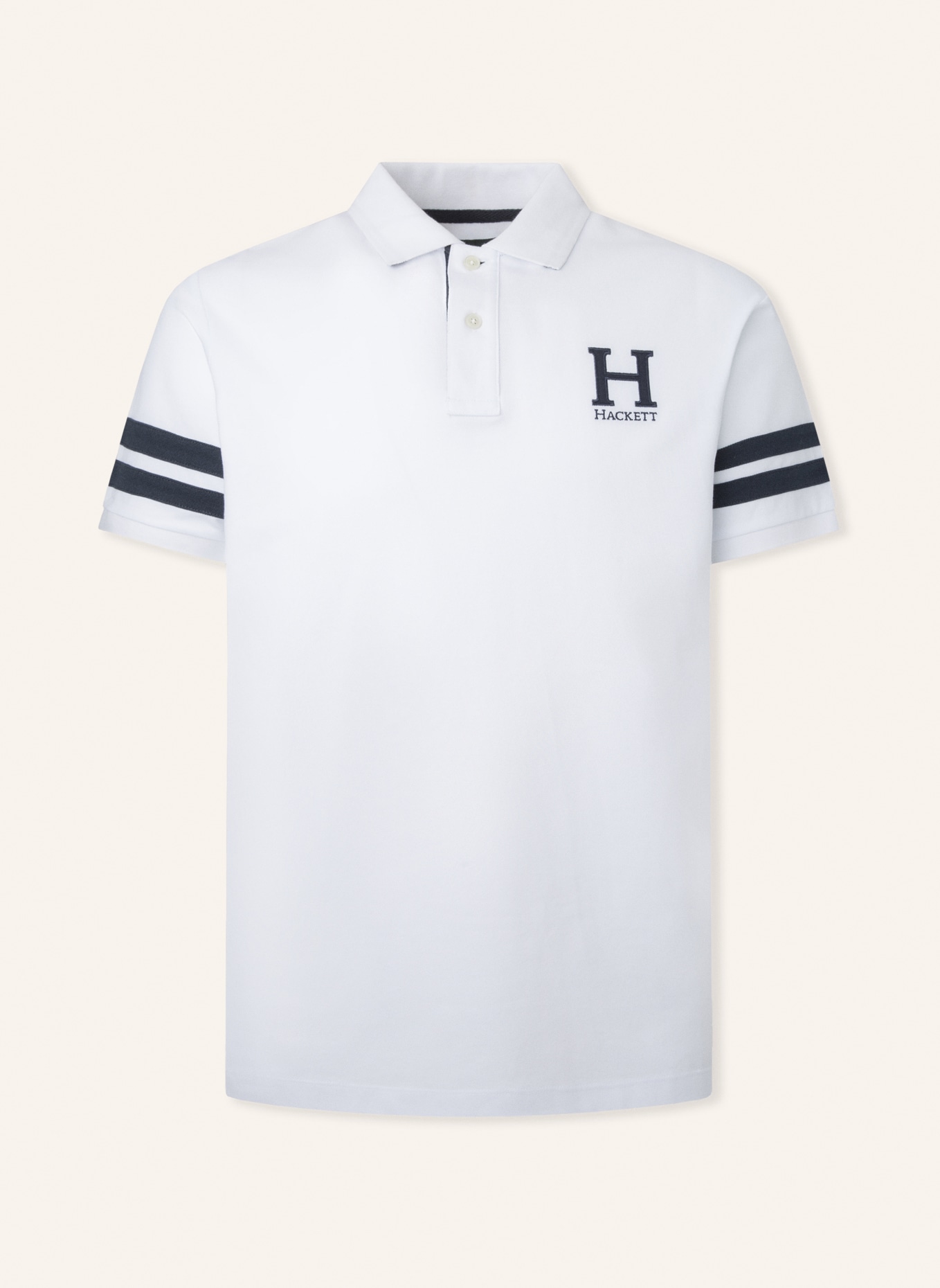 HACKETT LONDON Poloshirt HERITAGE H STR SLV, Farbe: WEISS (Bild 1)