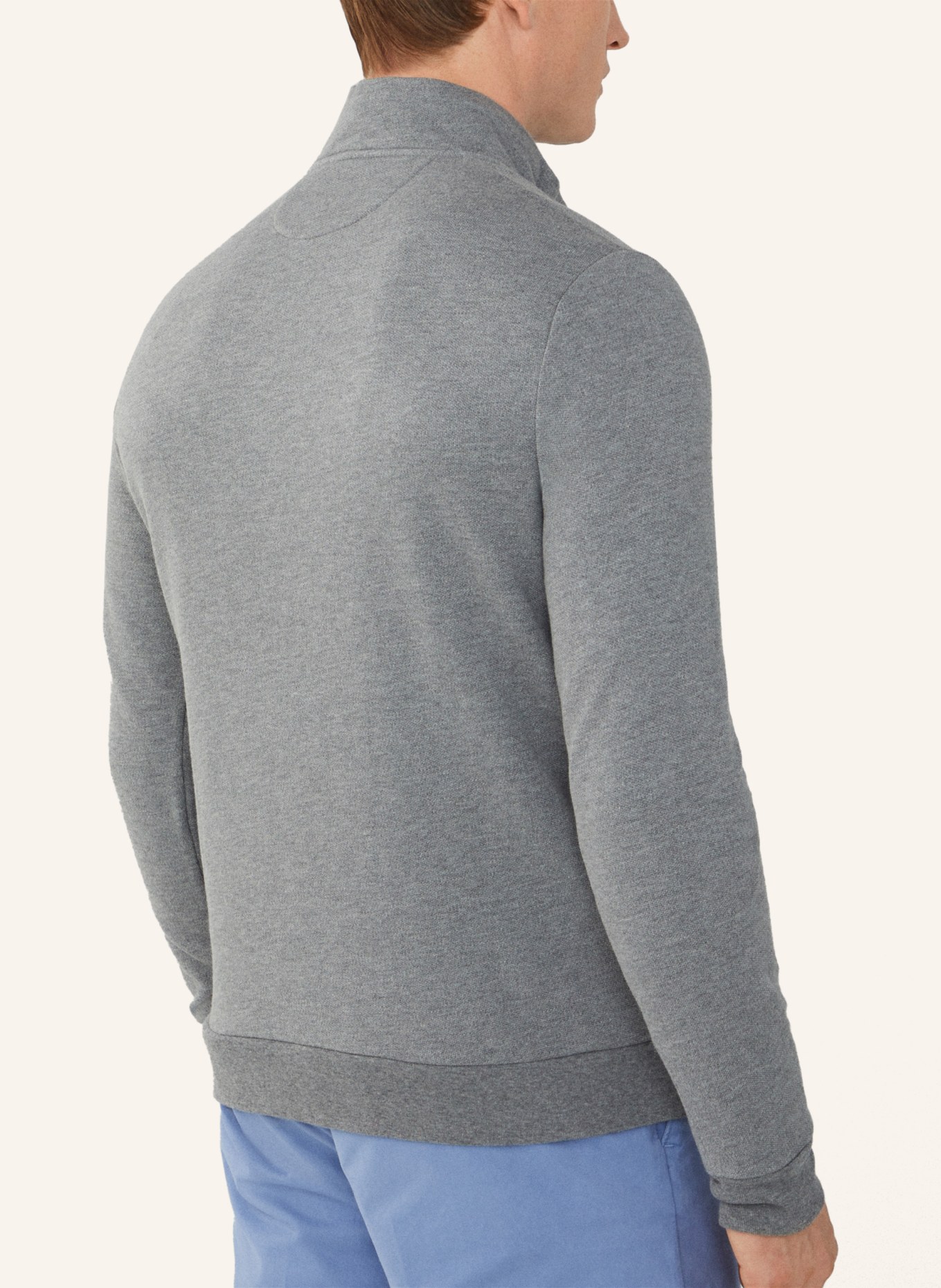 HACKETT LONDON Sweatshirt SOFT BTN PLACKET, Farbe: HELLGRAU (Bild 2)