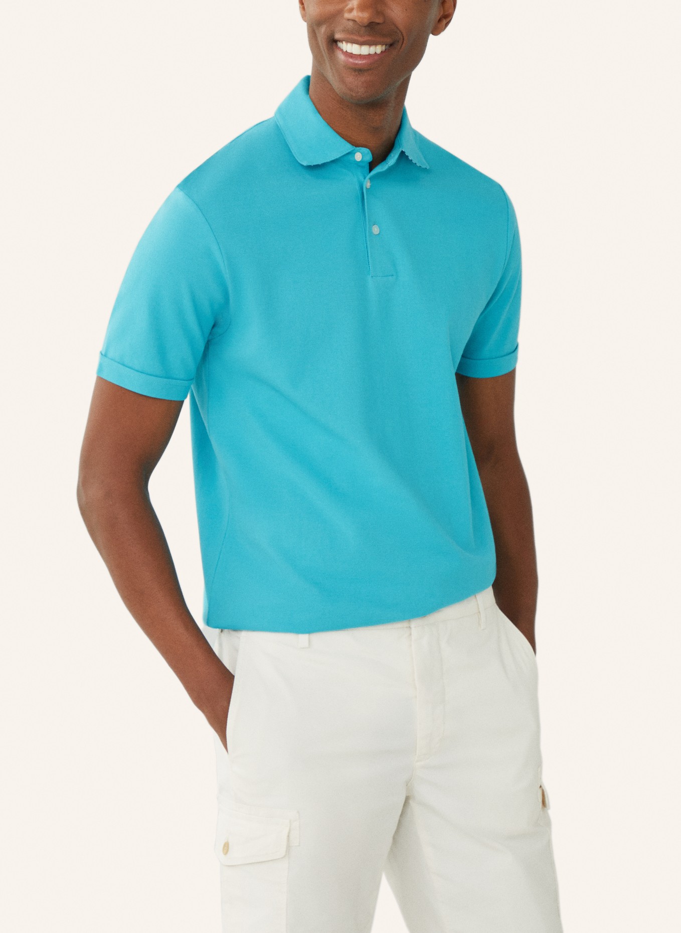 HACKETT LONDON Piqué-Poloshirt, Farbe: BLAU (Bild 3)