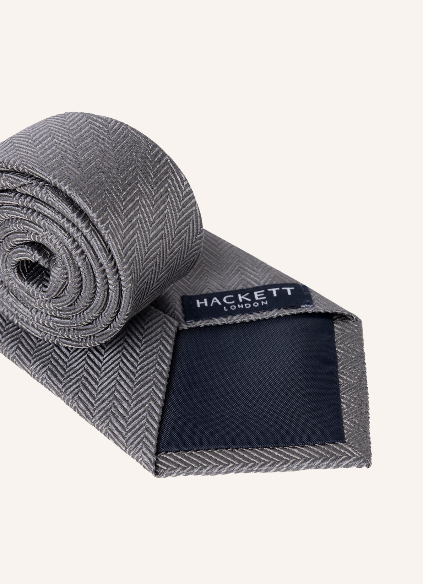 HACKETT LONDON Krawatte MELANGE HERRINGBONE, Farbe: GRAU (Bild 2)