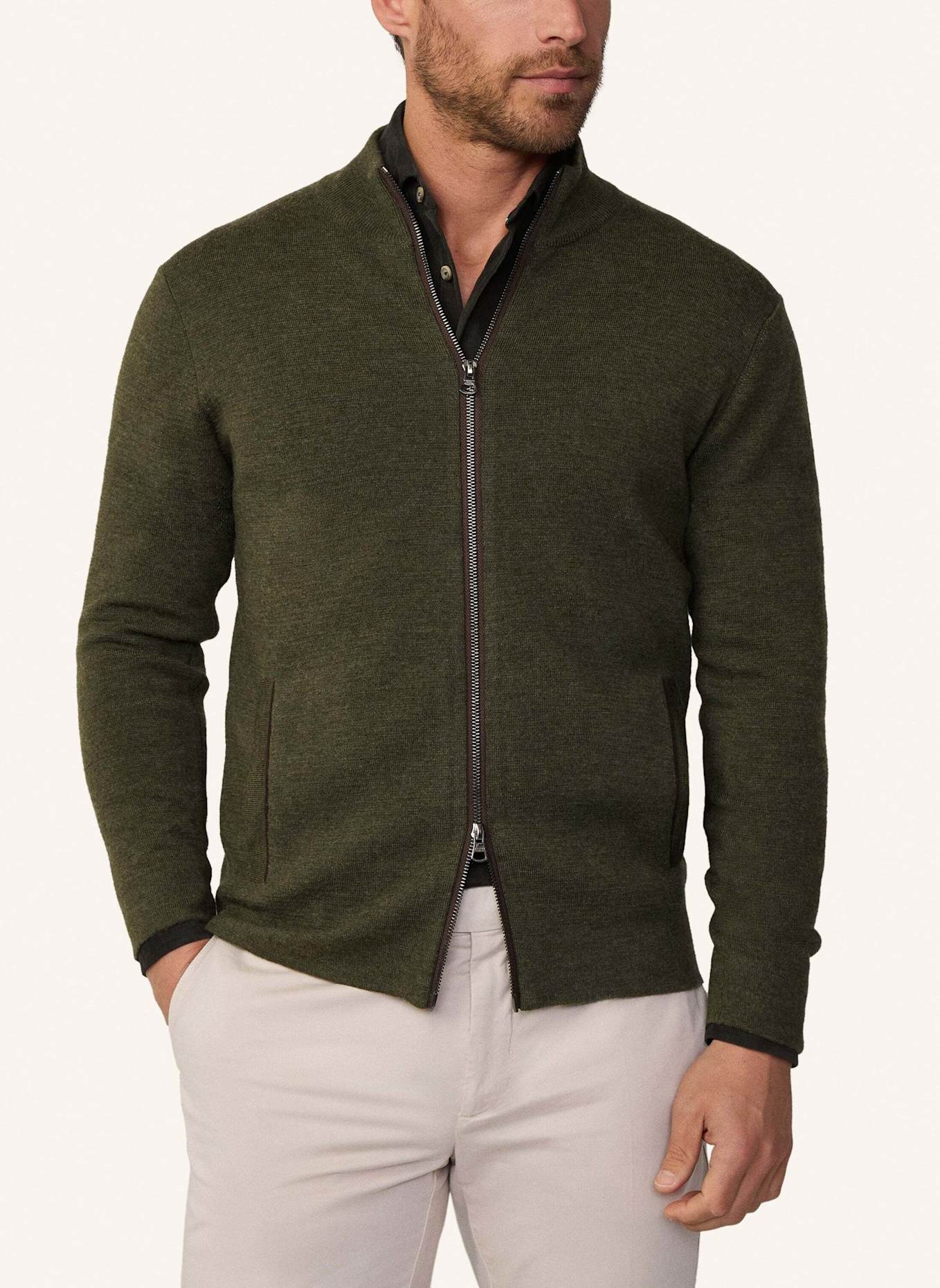 HACKETT LONDON Strickjacke MILANO FZIP, Farbe: GRÜN (Bild 3)