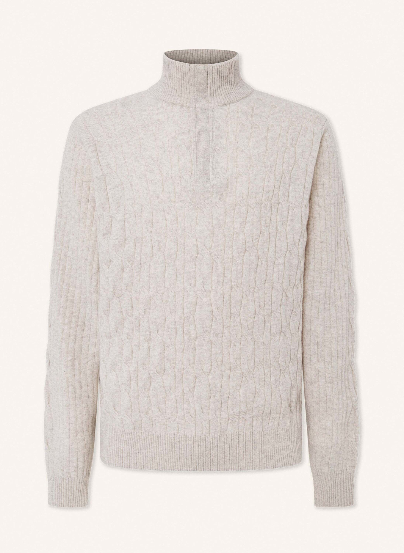 HACKETT LONDON Pullover LW CABLE HZIP, Farbe: WEISS (Bild 1)