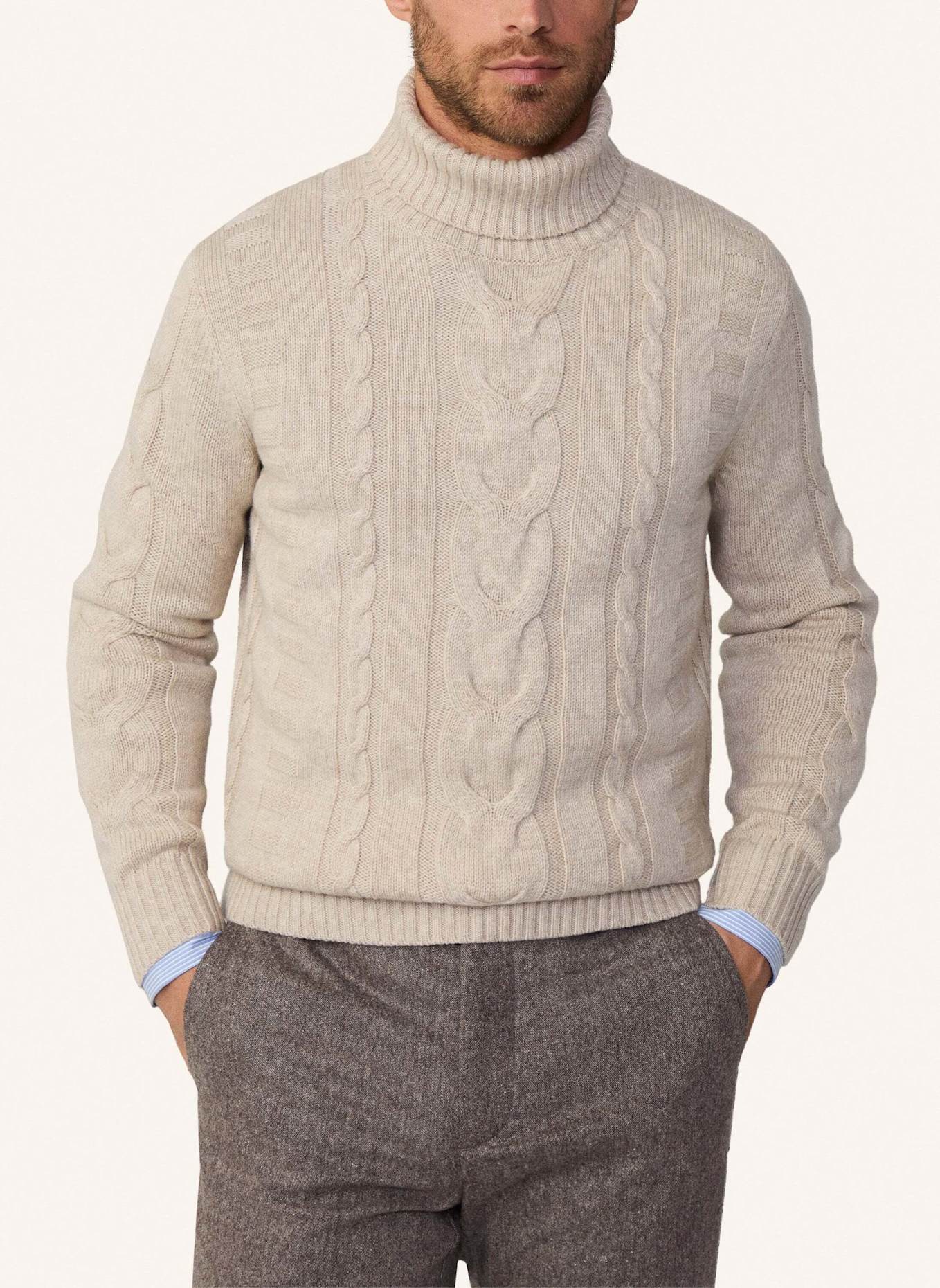 HACKETT LONDON Pullover CABLE ROLL NECK, Farbe: WEISS (Bild 3)