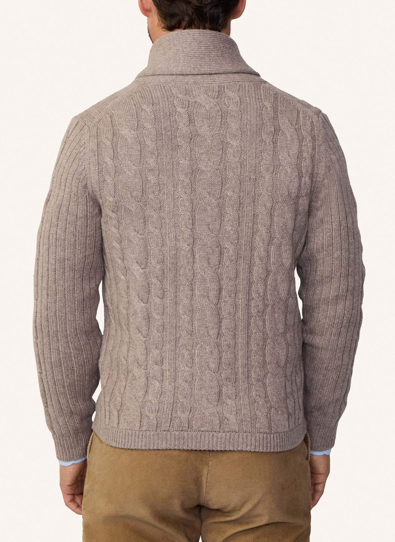 HACKETT LONDON Strickjacken Cardigan CABLE SHAWL CARDI, Farbe: TAUPE/ HELLBRAUN (Bild 2)