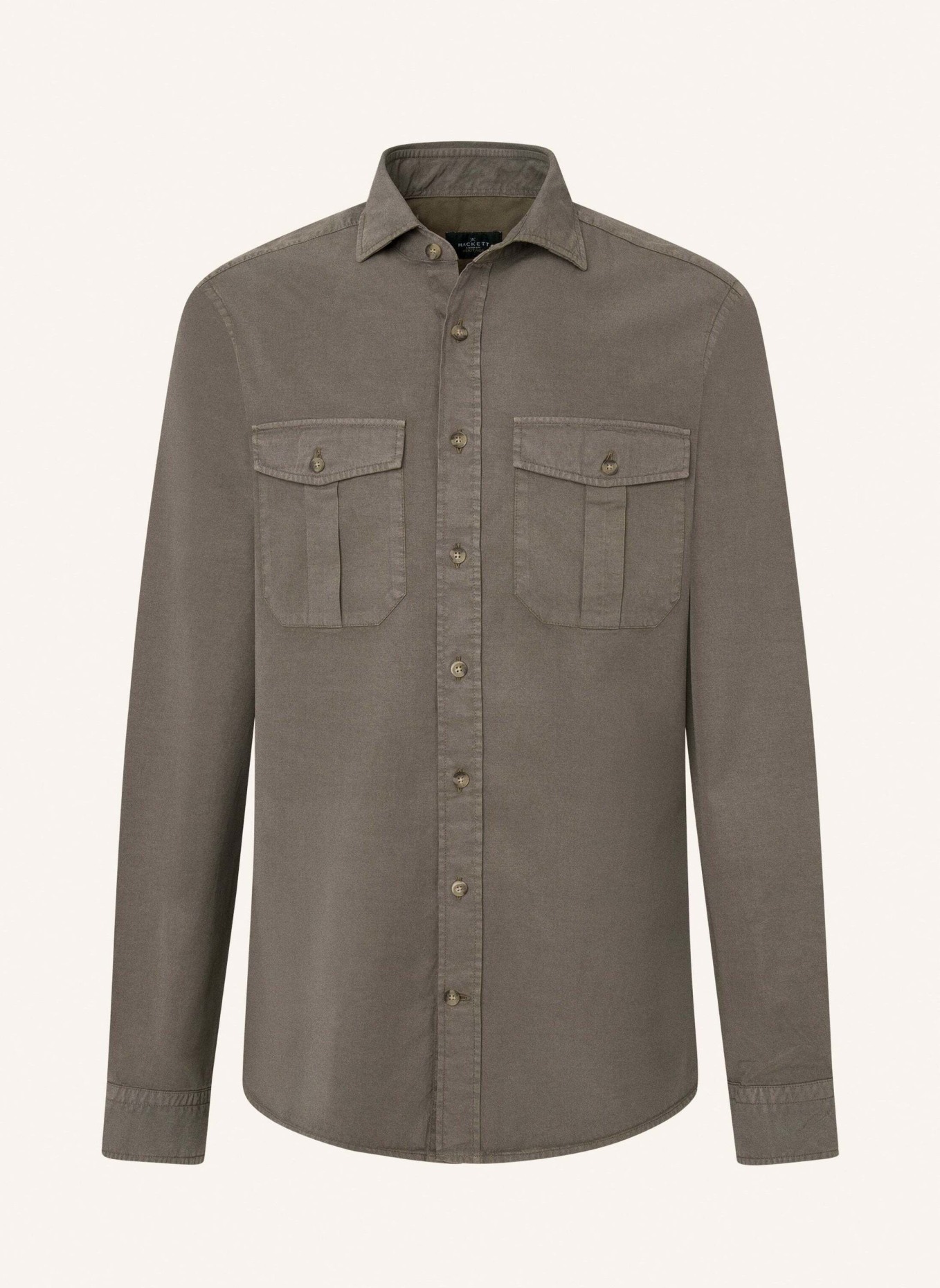 HACKETT LONDON Freizeithemd COT LINEN POCKETS, Farbe: KHAKI (Bild 1)