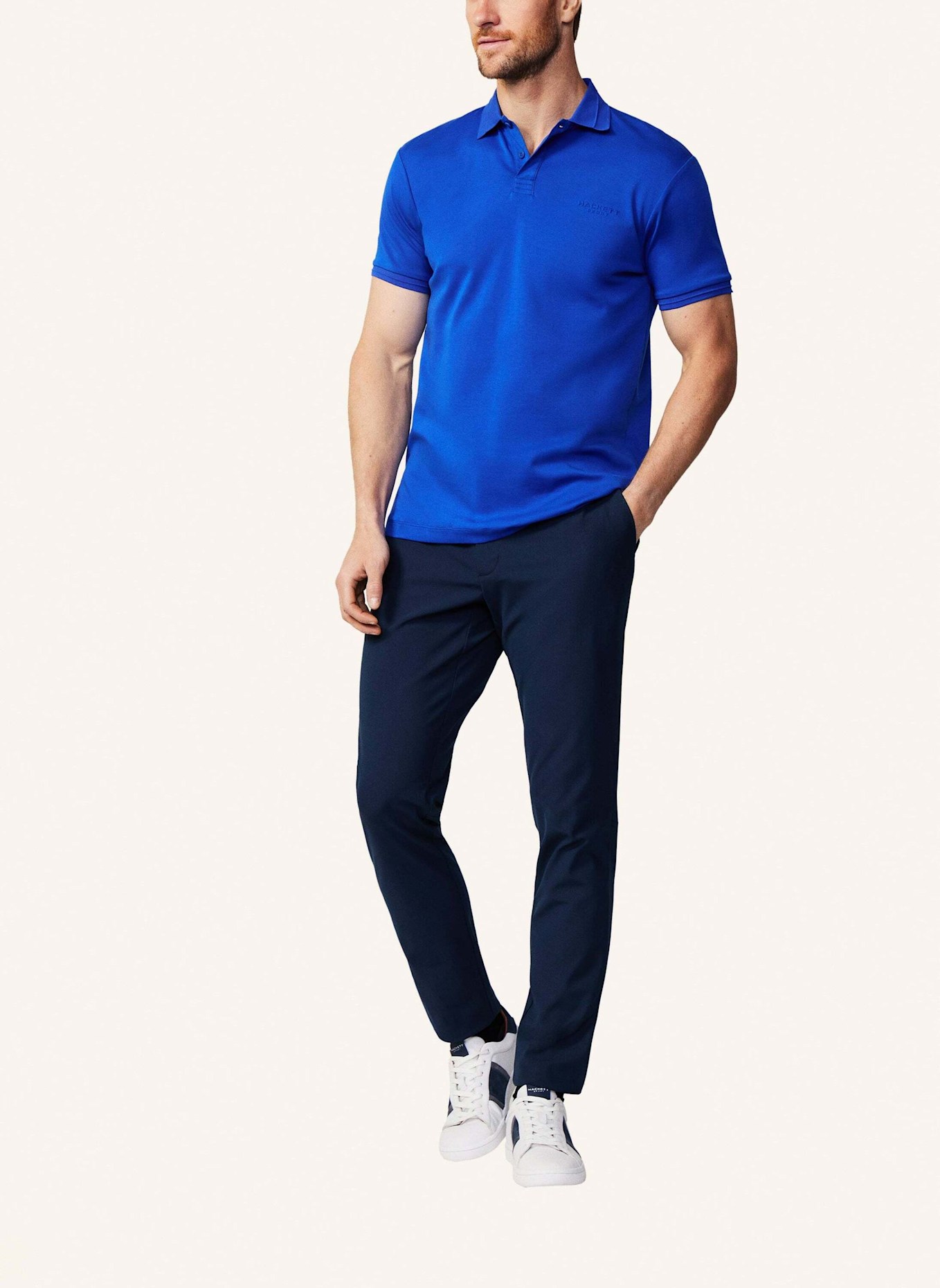 HACKETT LONDON Poloshirt HS BACK LOGO POLO, Farbe: BLAU (Bild 5)