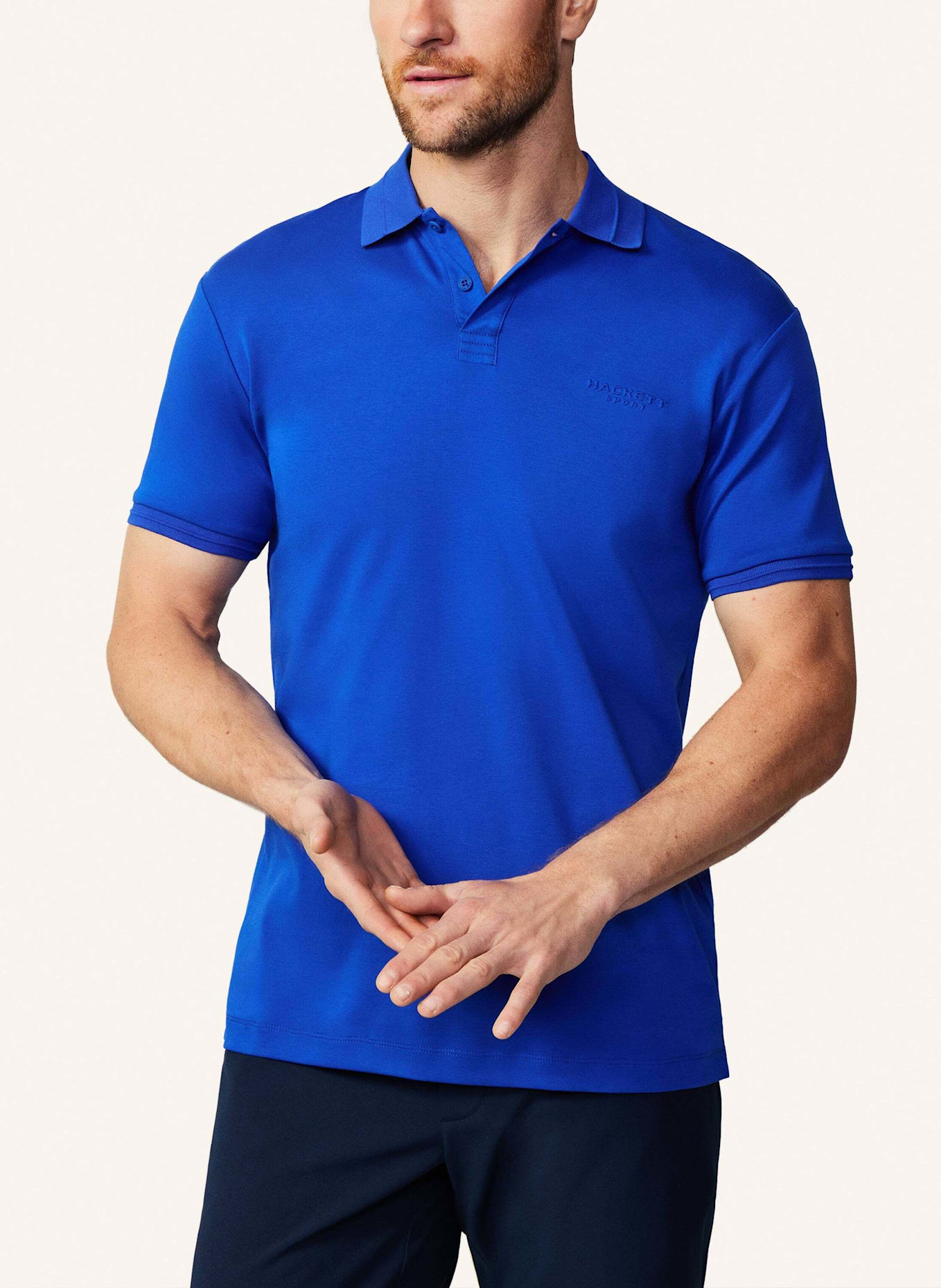 HACKETT LONDON Poloshirt HS BACK LOGO POLO, Farbe: BLAU (Bild 4)