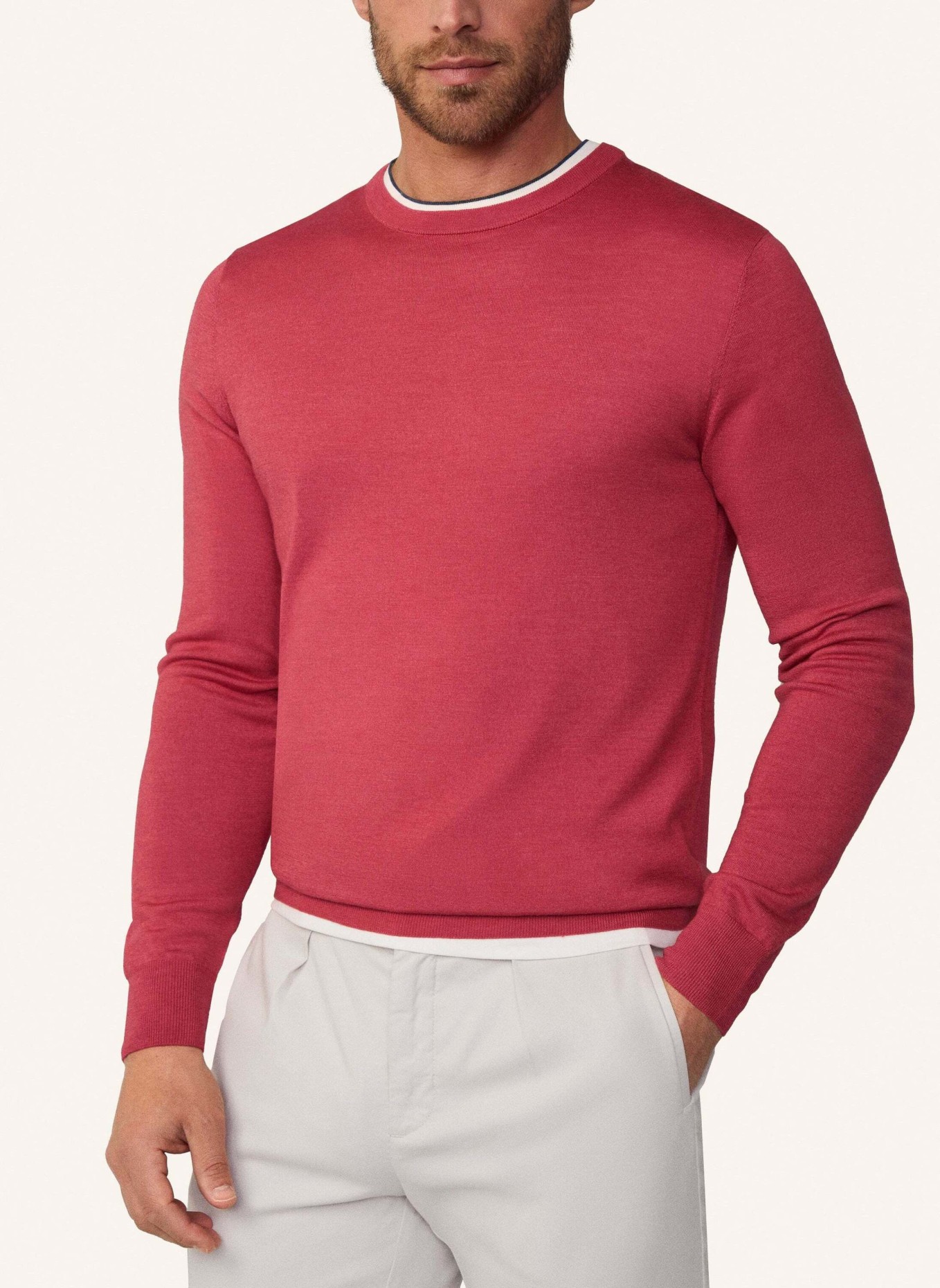 HACKETT LONDON Pullover GMD MERINO SILK CREW, Farbe: ROT (Bild 4)