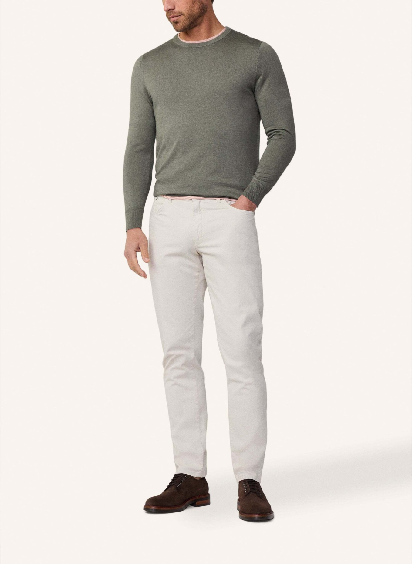 HACKETT LONDON Pullover GMD MERINO SILK CREW, Farbe: GRÜN (Bild 4)