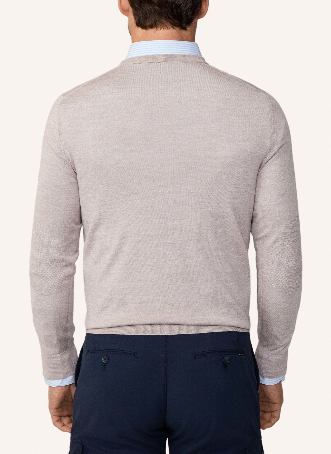 HACKETT LONDON Pullover GMD MERINO SILK CREW, Farbe: BEIGE (Bild 2)