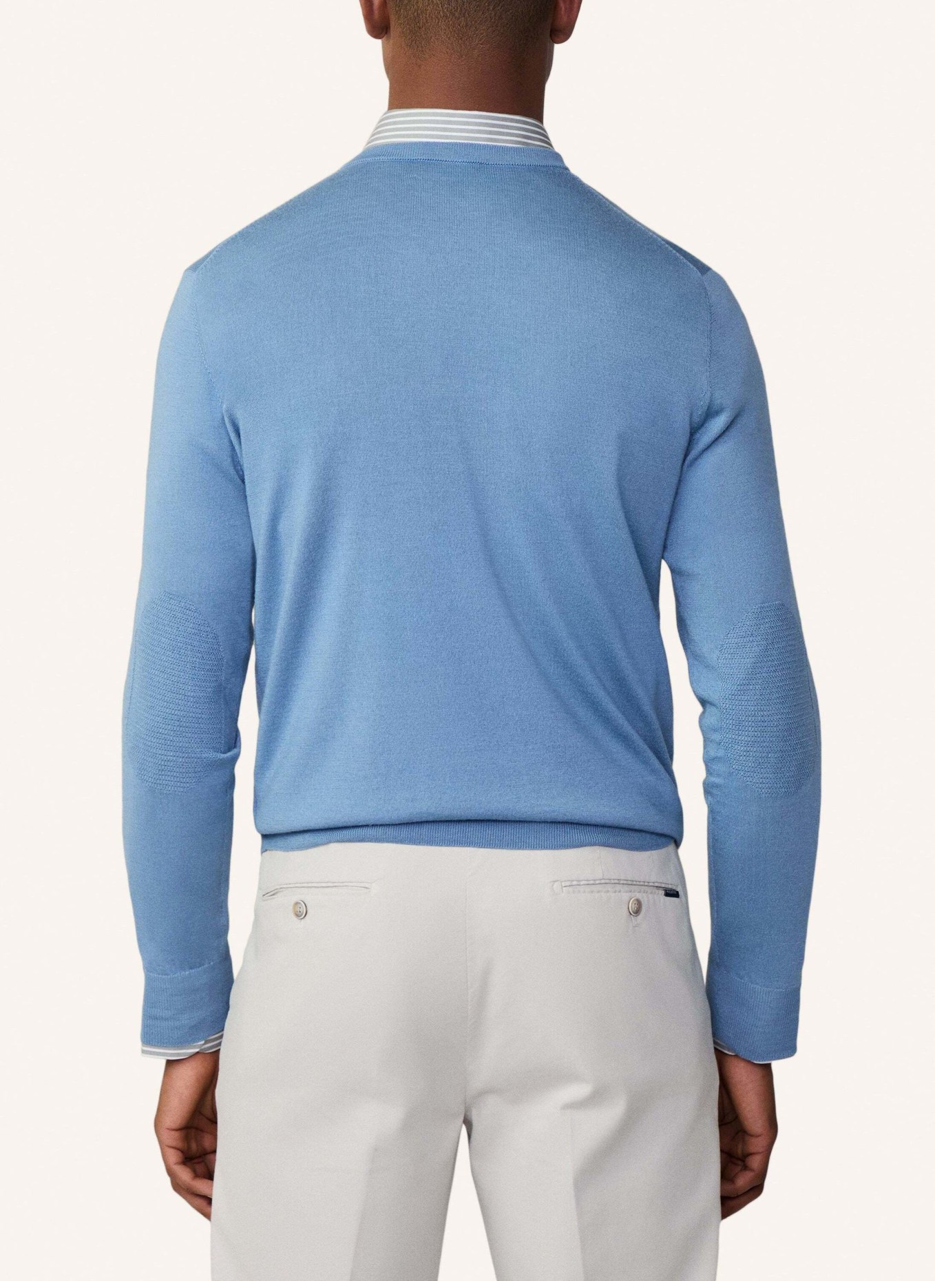 HACKETT LONDON Pullover GMD MERINO SILK CREW, Farbe: BLAU (Bild 2)