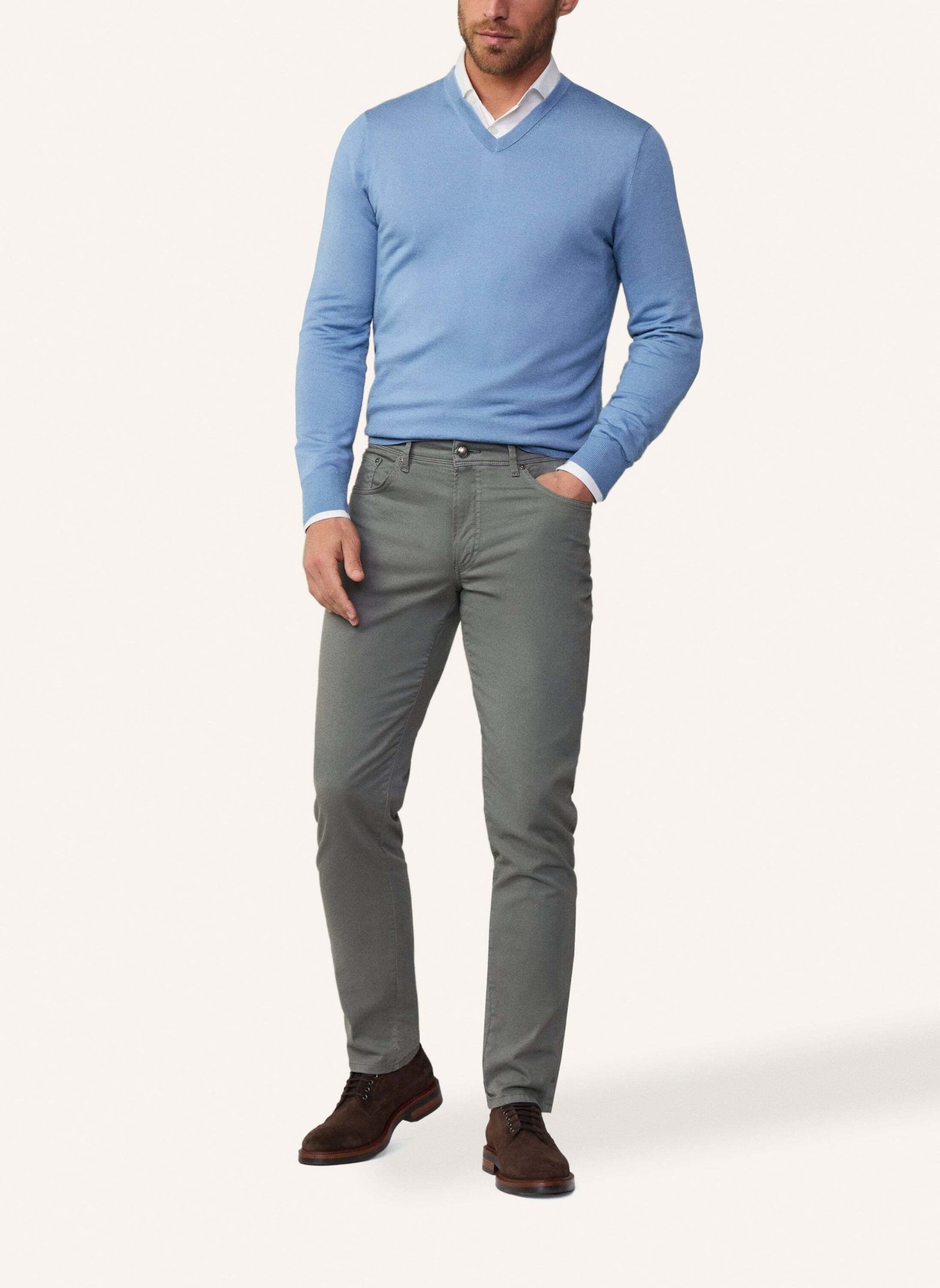 HACKETT LONDON Pullover GMD MERINO SILK V, Farbe: BLAU (Bild 4)