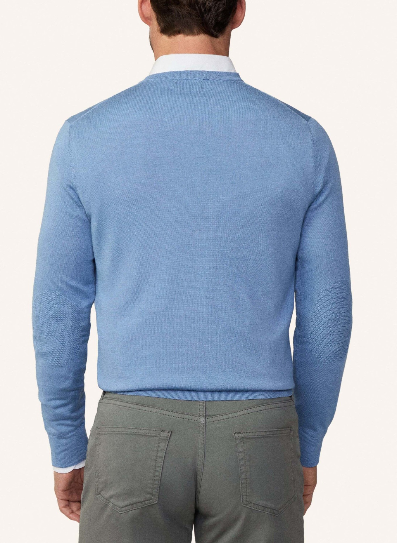 HACKETT LONDON Pullover GMD MERINO SILK V, Farbe: BLAU (Bild 2)