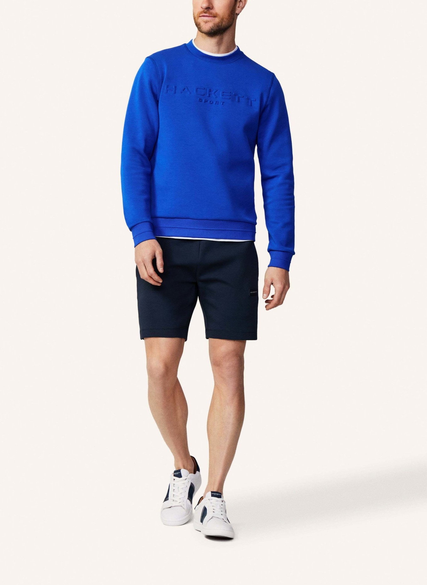 HACKETT LONDON Sweatshirt HS EMBOSSED CREW, Farbe: BLAU (Bild 4)