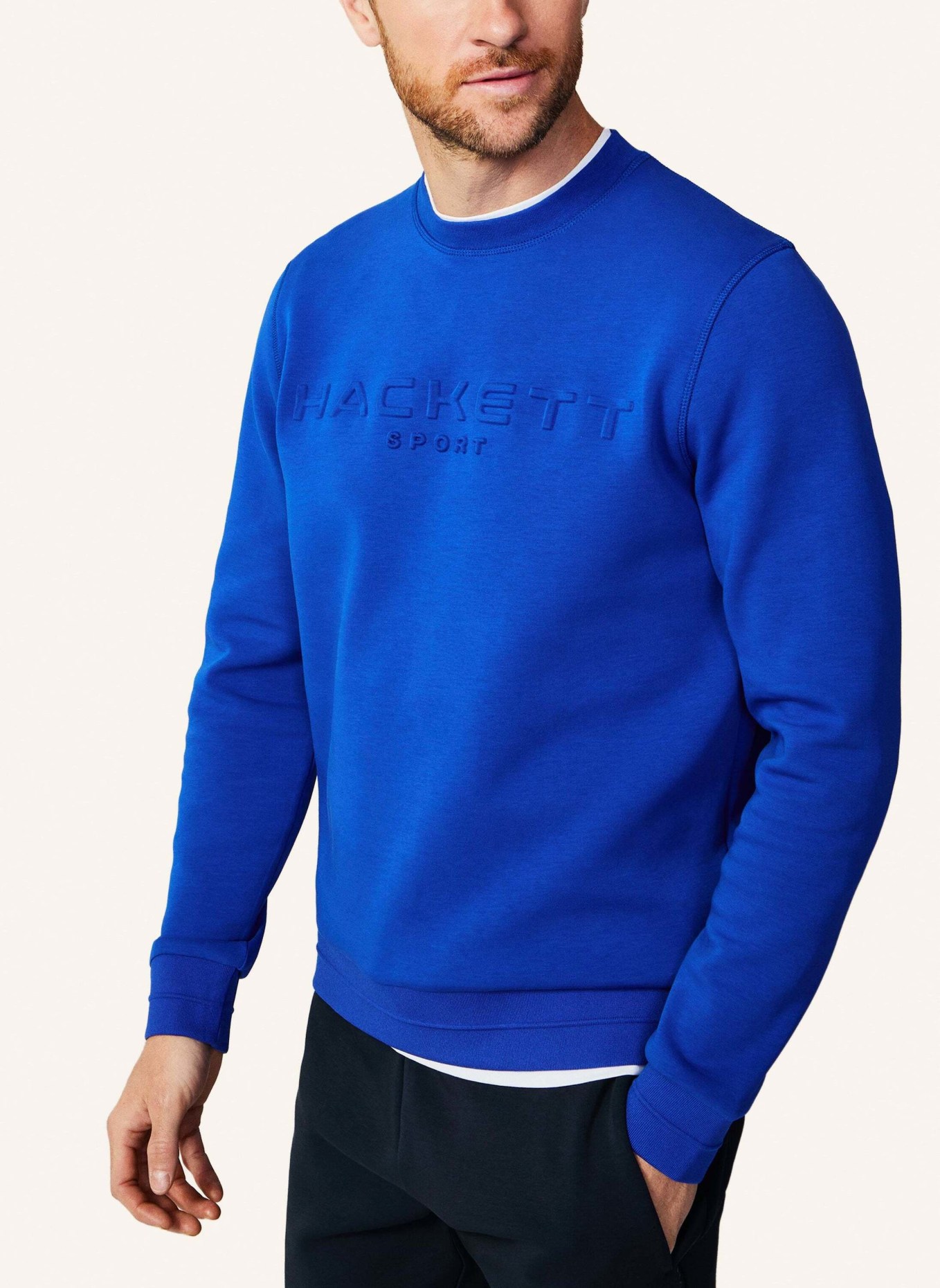 HACKETT LONDON Sweatshirt HS EMBOSSED CREW, Farbe: BLAU (Bild 3)