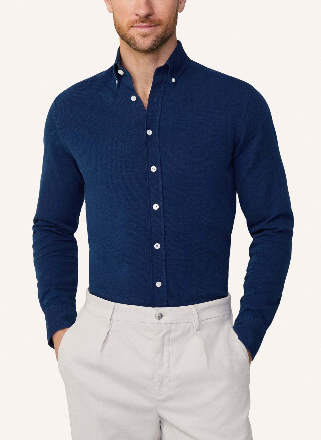 HACKETT LONDON Freizeithemd TEXTURED DENIM, Farbe: DUNKELBLAU (Bild 3)