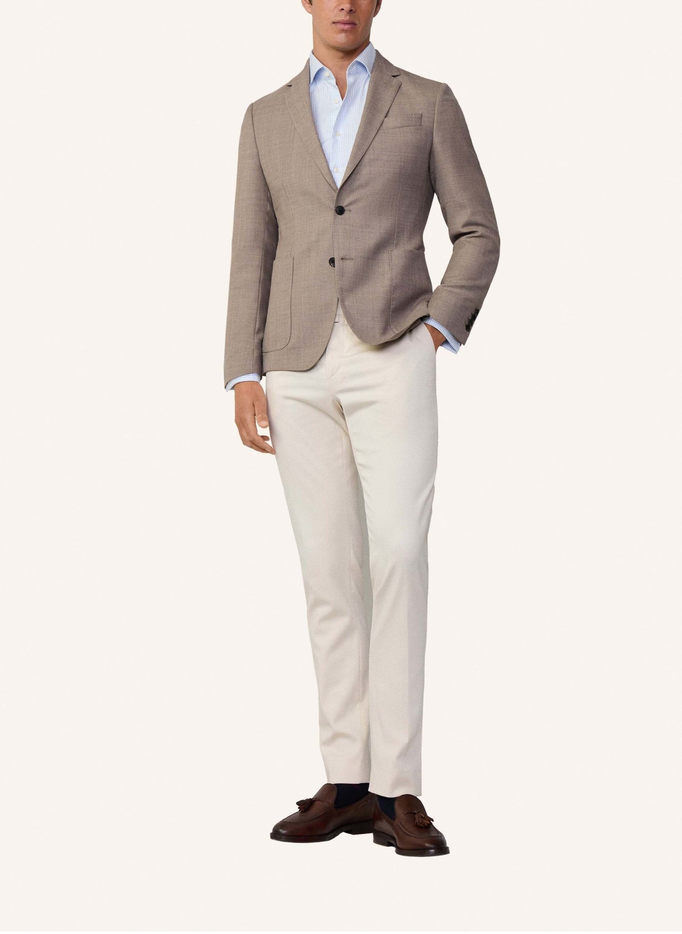 HACKETT LONDON Sakko SEMI PLAIN TEXTURE, Farbe: TAUPE/ HELLBRAUN (Bild 8)