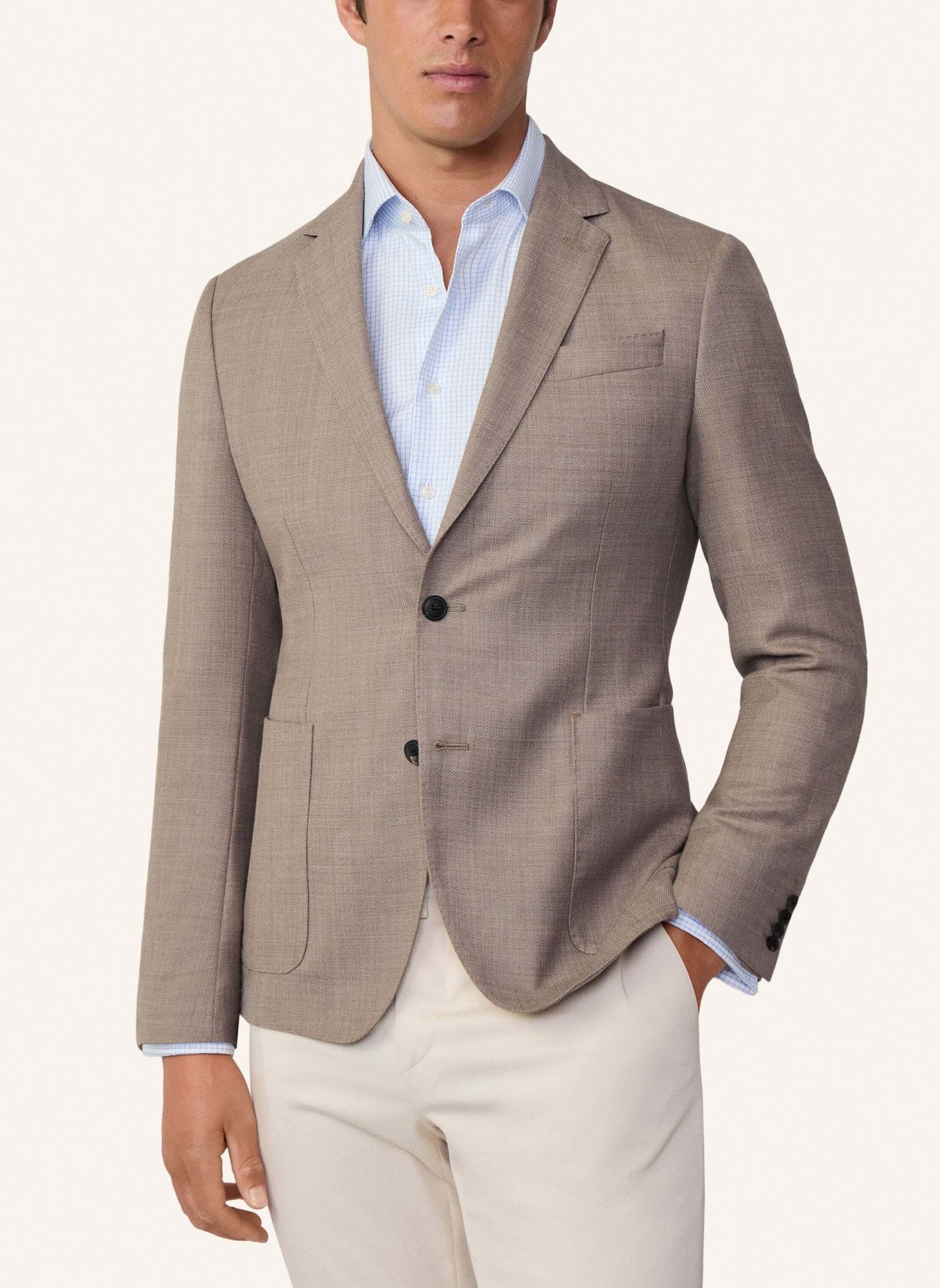 HACKETT LONDON Sakko SEMI PLAIN TEXTURE, Farbe: TAUPE/ HELLBRAUN (Bild 2)