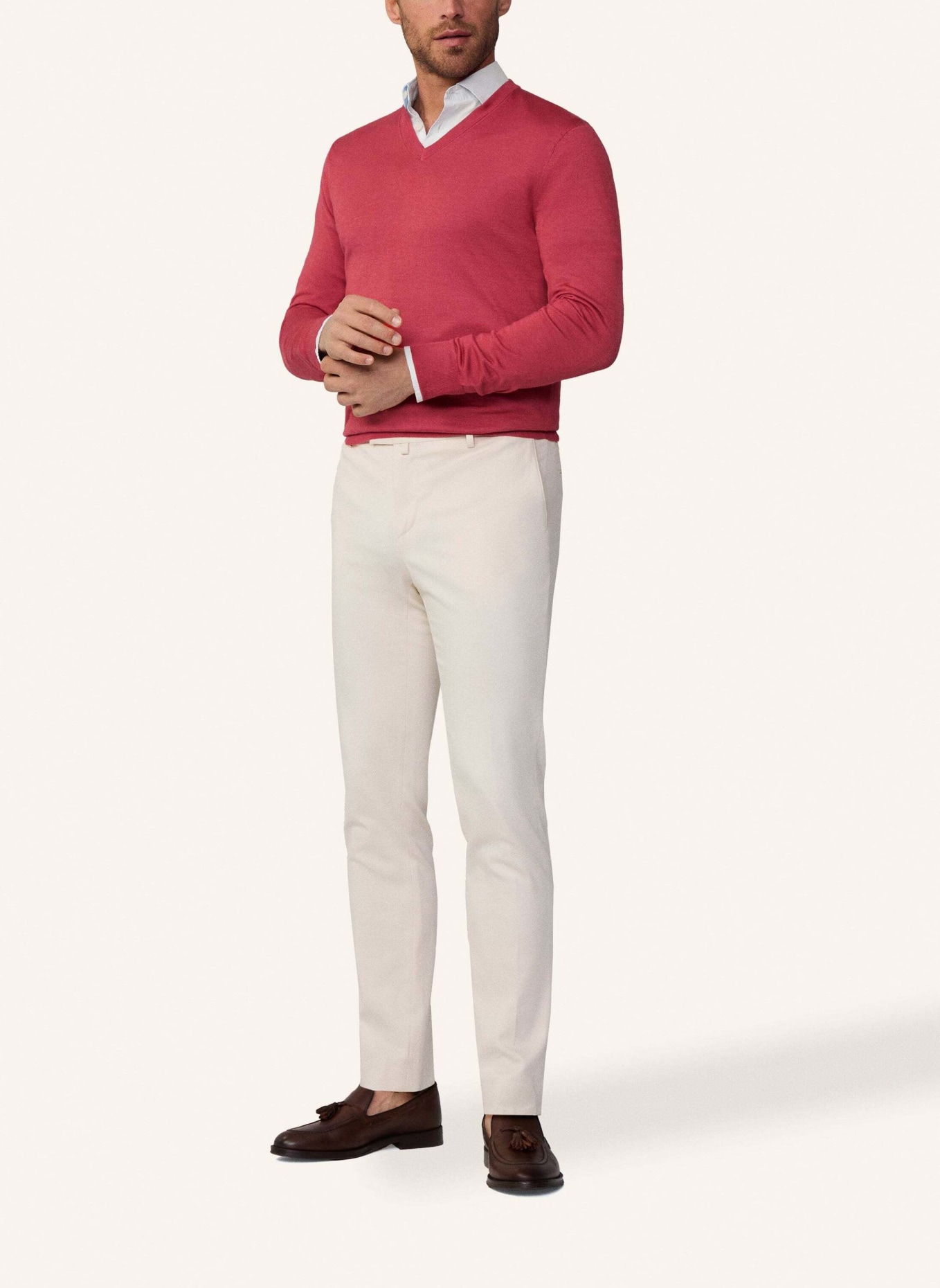 HACKETT LONDON Pullover GMD MERINO SILK V, Farbe: ROT (Bild 4)