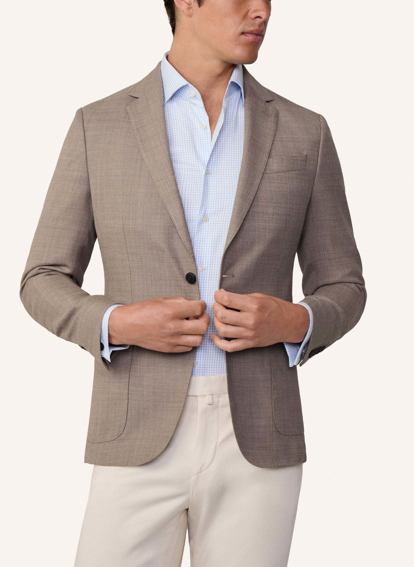 HACKETT LONDON Sakko SEMI PLAIN TEXTURE, Farbe: TAUPE/ HELLBRAUN (Bild 6)