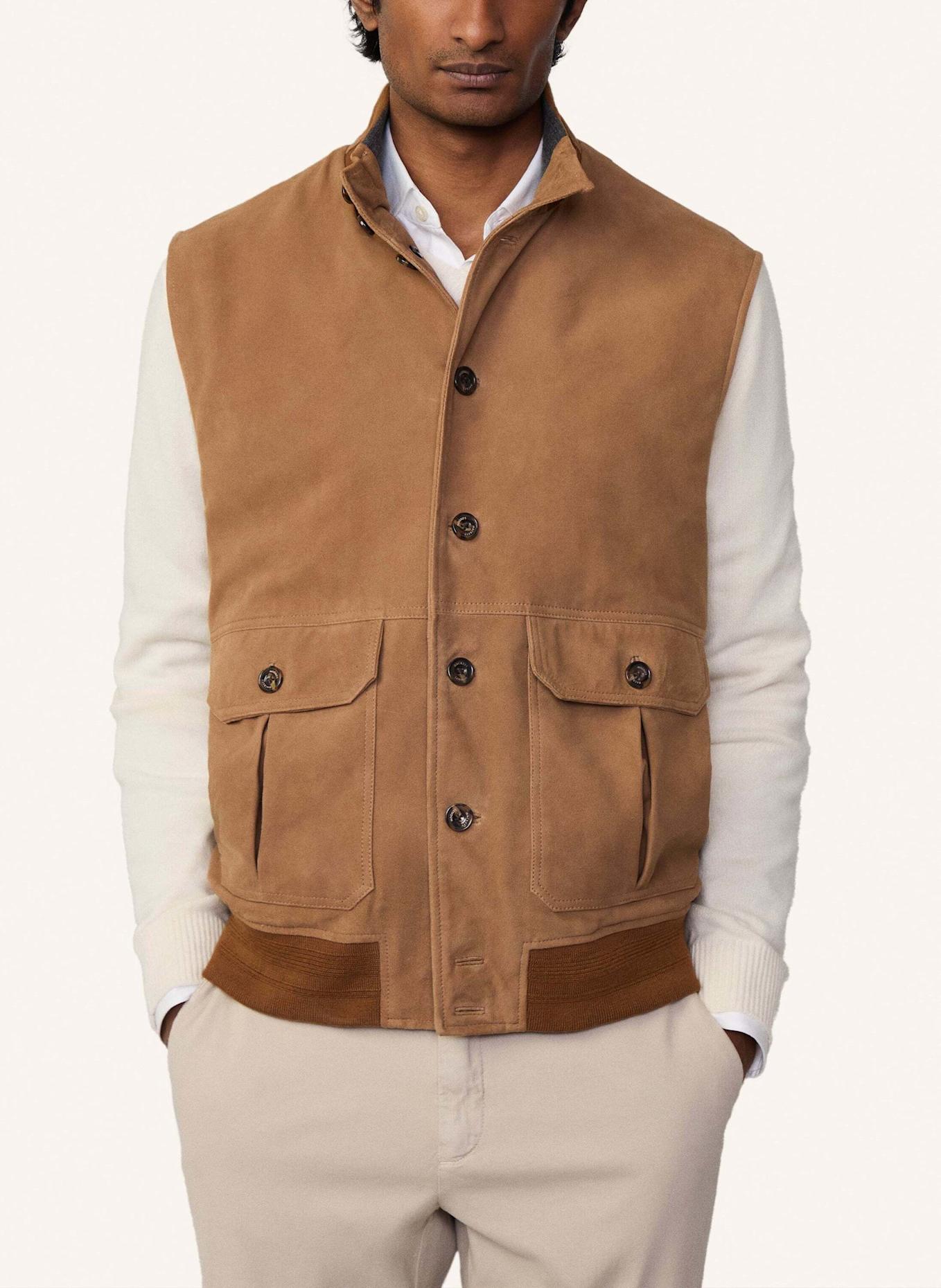 HACKETT LONDON Gilet SUEDE PKT GILET, Farbe: CAMEL (Bild 2)