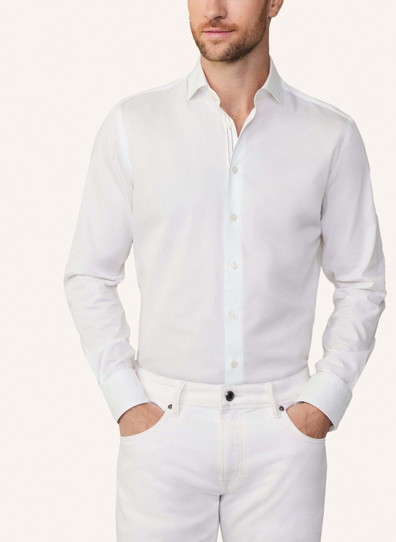 HACKETT LONDON Freizeithemd TWIN ENG STRIPE, Farbe: WEISS (Bild 2)