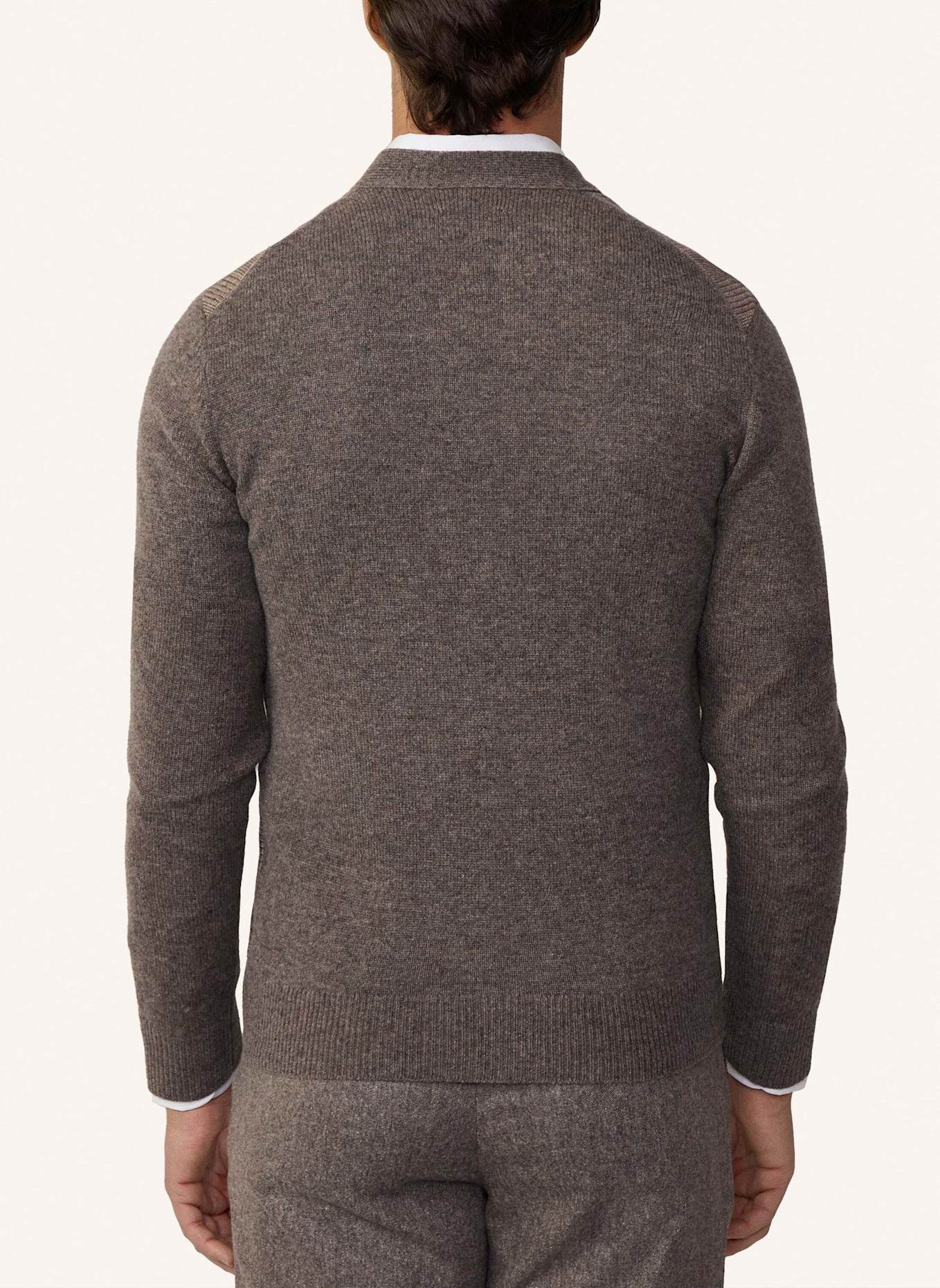 HACKETT LONDON Strickjacken Cardigan GLEN CHECK CARDI HYB, Farbe: TAUPE/ HELLBRAUN (Bild 3)