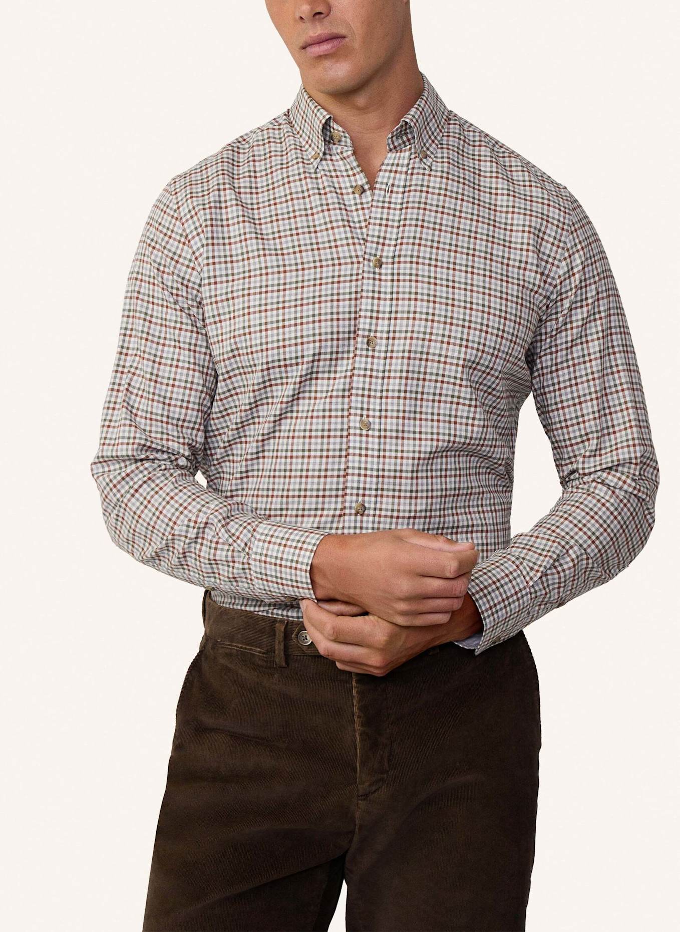 HACKETT LONDON Freizeithemd 3 COL BRUSHED GINGHAM, Farbe: BRAUN (Bild 6)