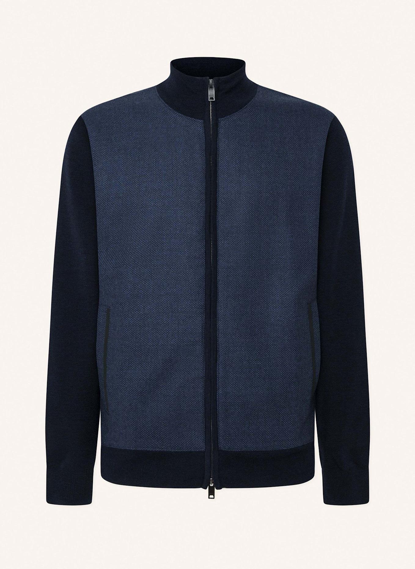 HACKETT LONDON Pullover BIRDSEYE KNIT HYB FB, Farbe: BLAU (Bild 1)